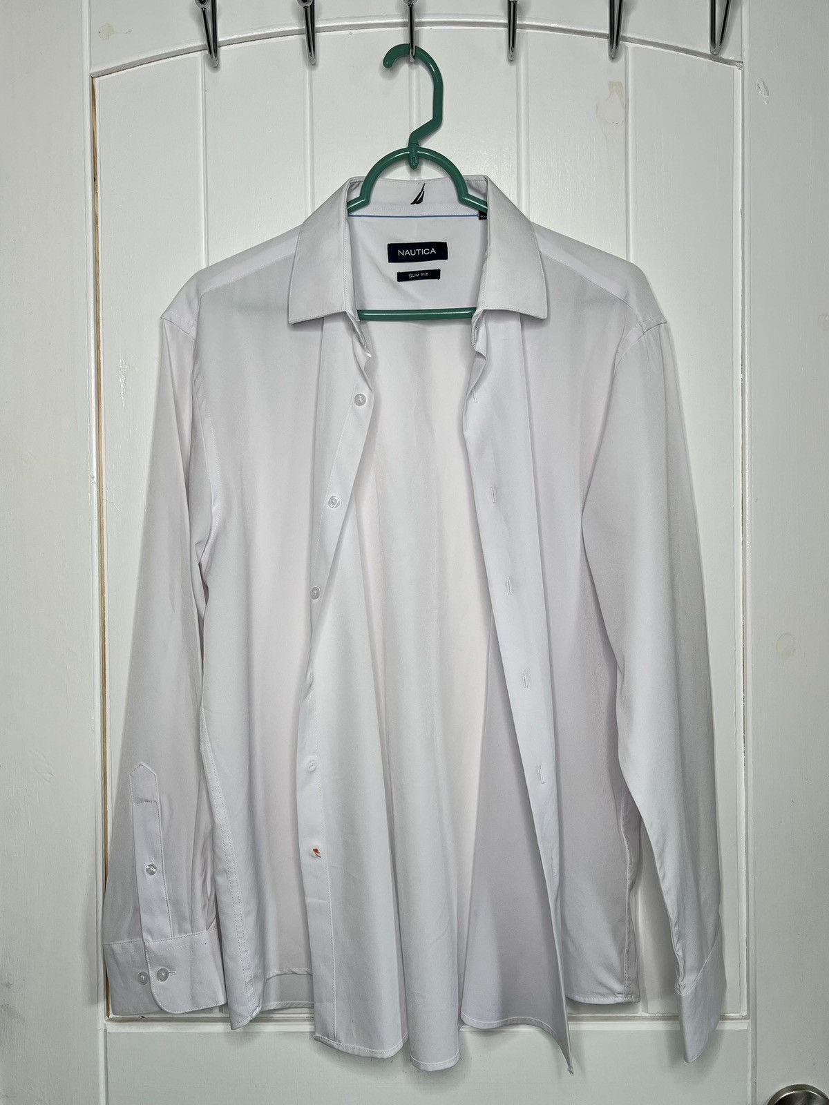 Nautica Nautica Men’s Slim Fit Dress Shirt Size Large White Size US L / EU 52-54 / 3 - 3 Thumbnail