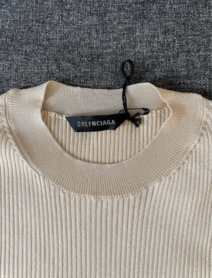 Balenciaga Balenciaga Ribbed Beige Sweater Size M / US 6-8 / IT 42-44 - 10 Thumbnail