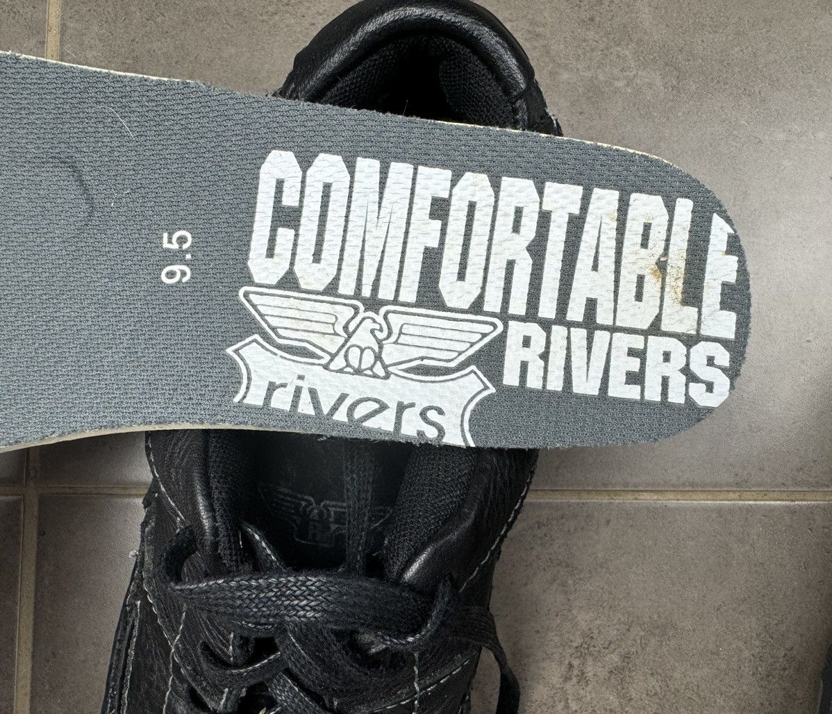 Japanese Brand Black leather Rivers boots S 9.5 Phylon Sole Size US 9.5 / EU 42-43 - 3 Thumbnail