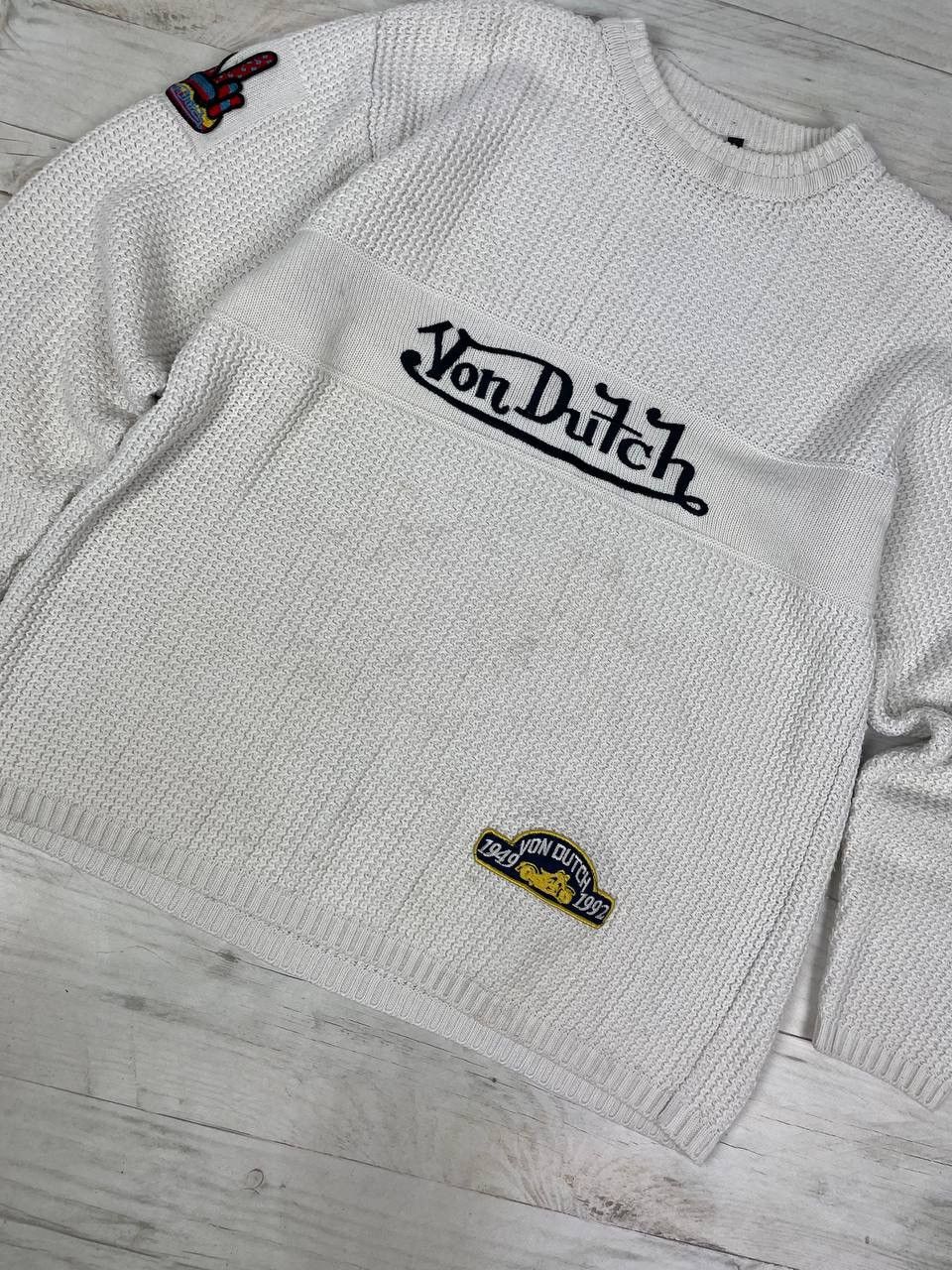 Von Dutch Vintage Von Dutch Big Logo Knit Sweater 90s Size US L / EU 52-54 / 3 - 3 Thumbnail