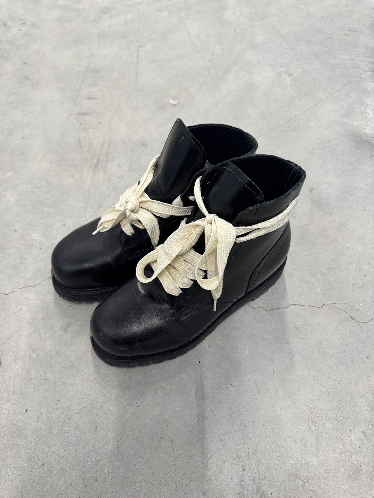 Vintage 80s Vintage Leather Platform Ankle Boots Size US 10.5 / EU 43-44 - 10 Thumbnail