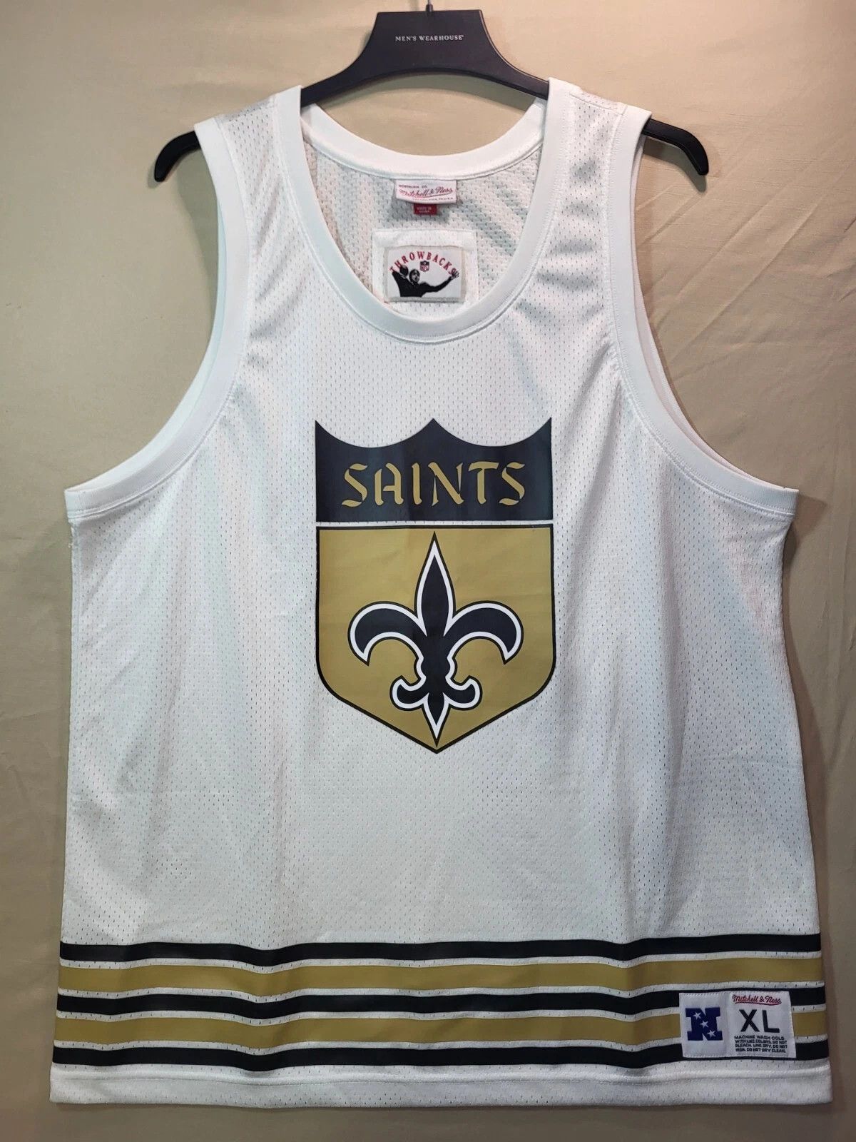 Mitchell & Ness Mitchell & Ness NFL New Orleans Saints Mesh Tank Top Size US XL / EU 56 / 4 - 1 Thumbnail