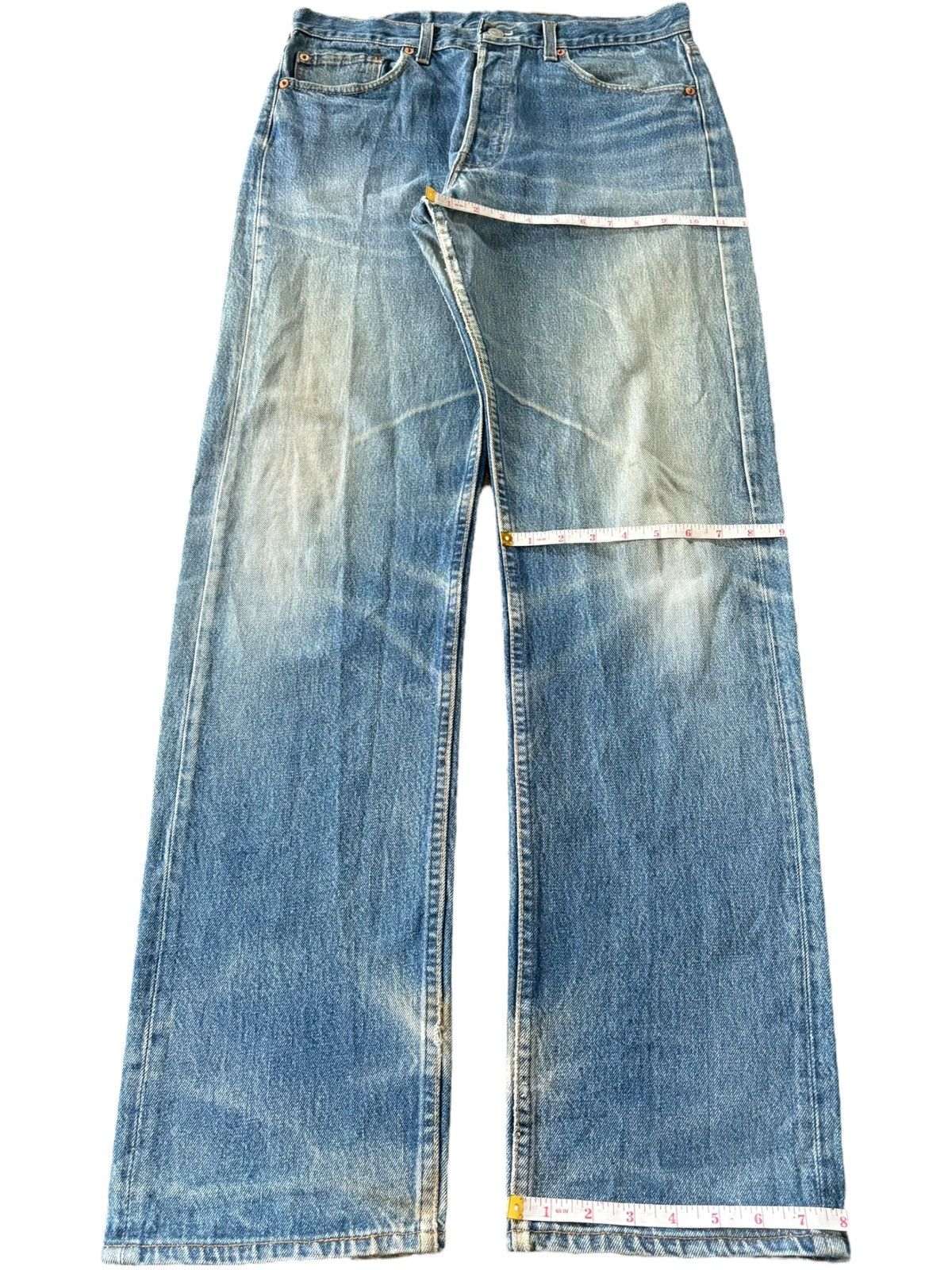 Levi's Vintage 90s Levis 501 Mud Wash Distress Loose Jeans Size US 32 / EU 48 - 9 Thumbnail