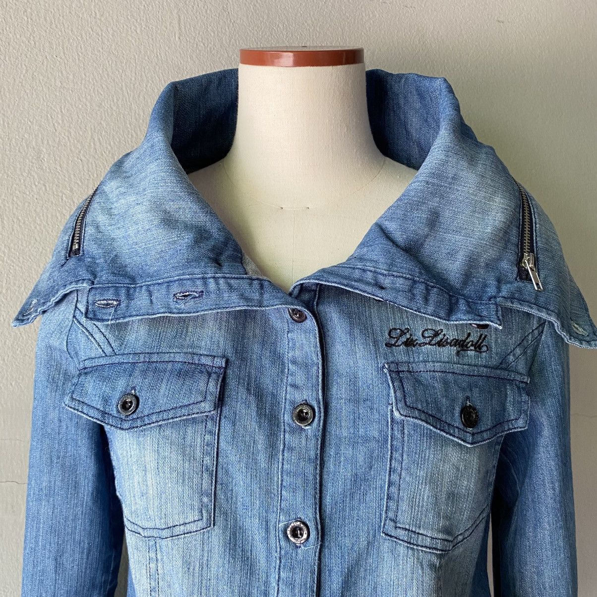LIZ LISA LIZ LISA döll Light Blue Denim High-Collar Shirt Size M / US 6-8 / IT 42-44 - 20 Thumbnail