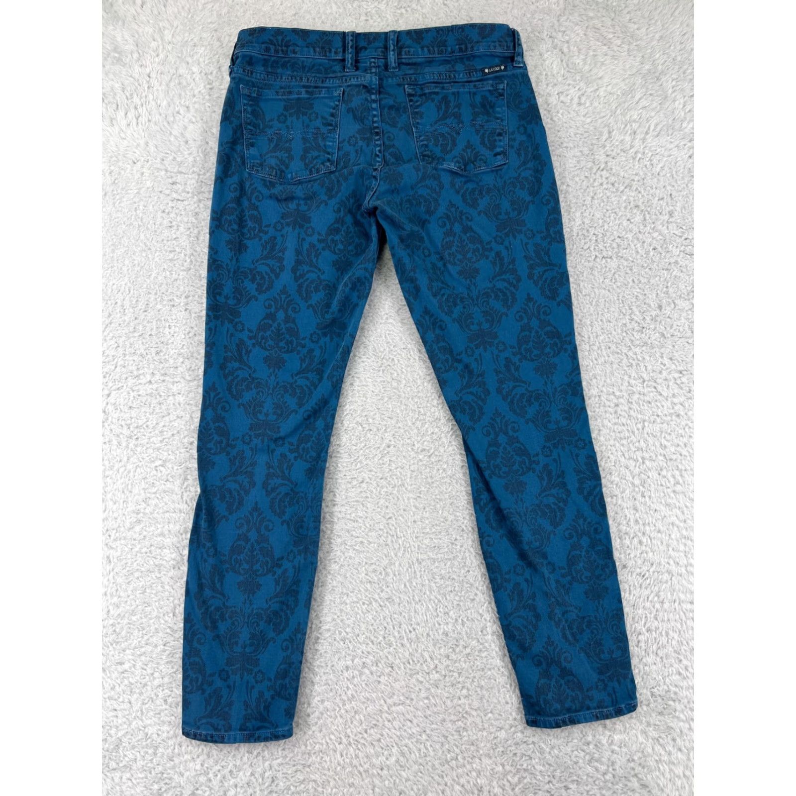 Lucky Brand Lucky Brand Jeans Womens 8 Blue Floral Pattern Charlie Skinny Cotton Blend Jeans Size 30" / US 8 / IT 44 - 2 Thumbnail