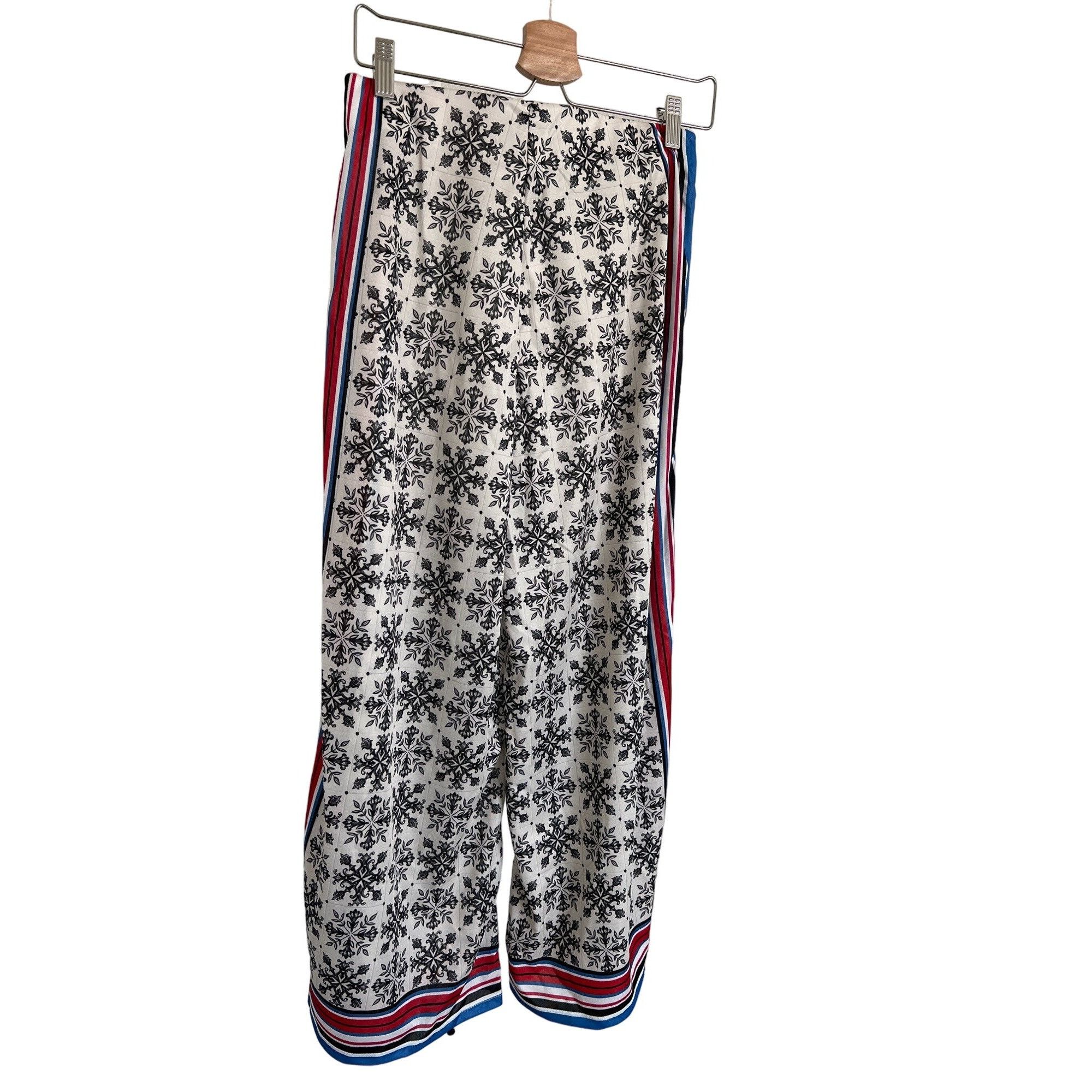 Zara Zara Contrast Striped Scarf Print Detail Pants Size 30" / US 8 / IT 44 - 7 Thumbnail