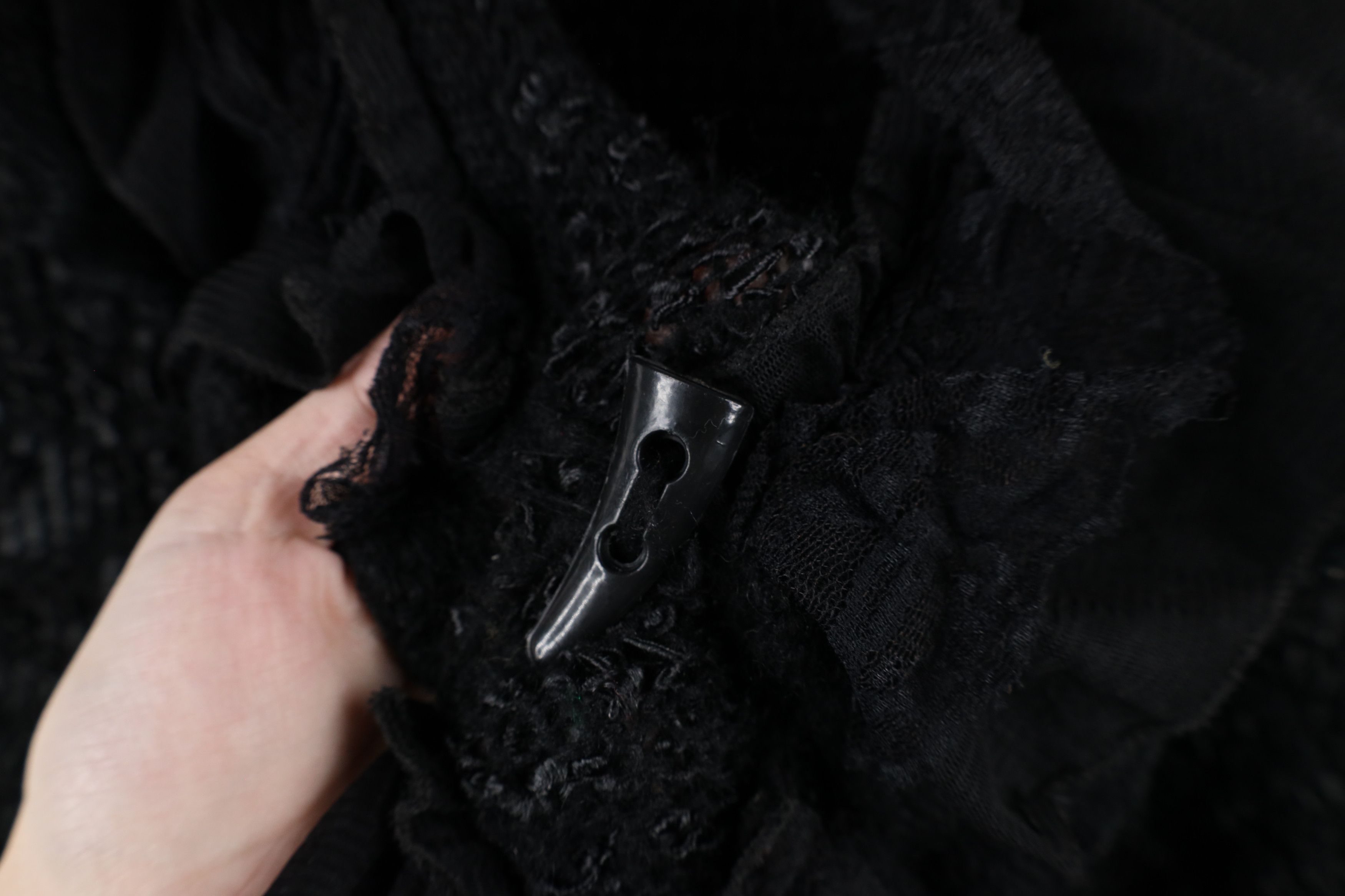 Vintage Vintage 90s Goth Ruffled Toggle Button Full Length Sweater Size XL / US 12-14 / IT 48-50 - 7 Thumbnail