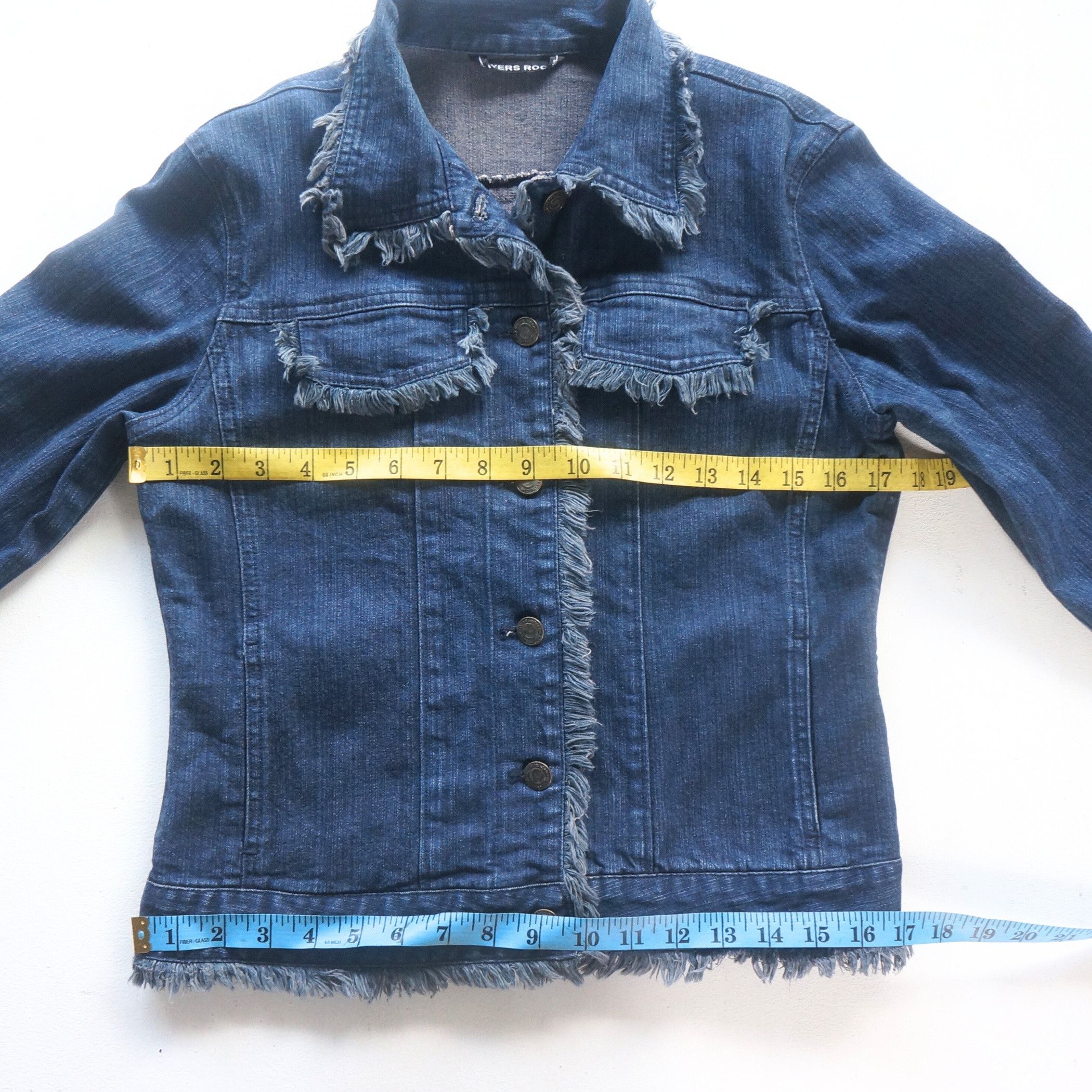 Japanese Brand Ayers Rock Dark Blue Fringe Denim Jacket Size M / US 6-8 / IT 42-44 - 8 Thumbnail