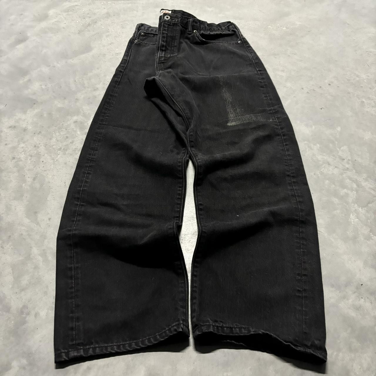 Japanese Brand × Vintage Crazy Vintage Y2K/2000s Grunge Solid Black Skater Denim Jeans! Size US 38 / EU 54 - 3 Thumbnail