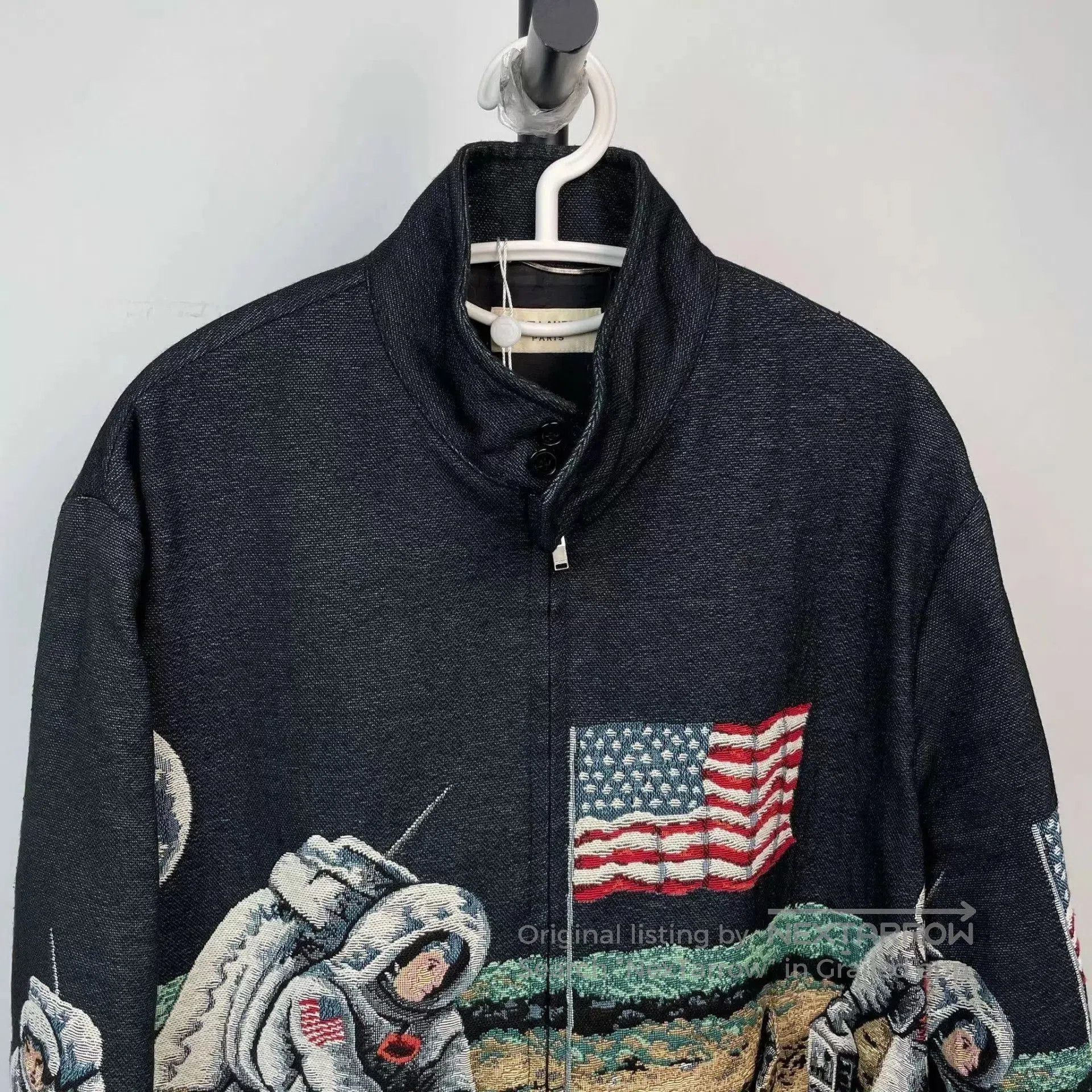 Yves Saint Laurent Astronaut & American Flag Embroidered Bomber Jacket. Size US M / EU 48-50 / 2 - 4 Thumbnail