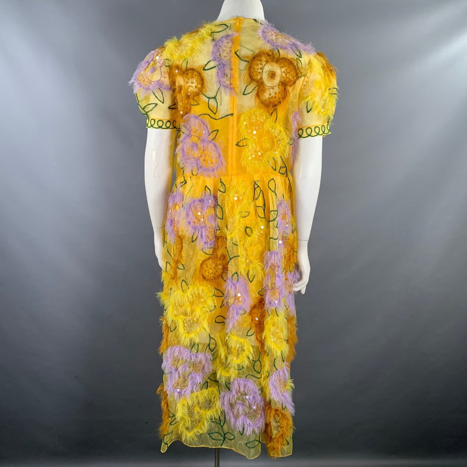 ASHISH ASHISH Size L Organza Ostrich Cocktail Dress Size L / US 10 / IT 46 - 4 Thumbnail