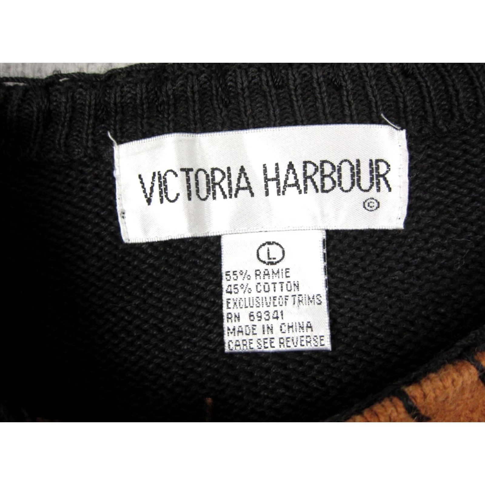 Vintage VINTAGE Victoria Harbour Sweater Womens Large Black 90s Pullover Knit Crew Neck Long Sleeve Size L / US 10 / IT 46 - 7 Thumbnail