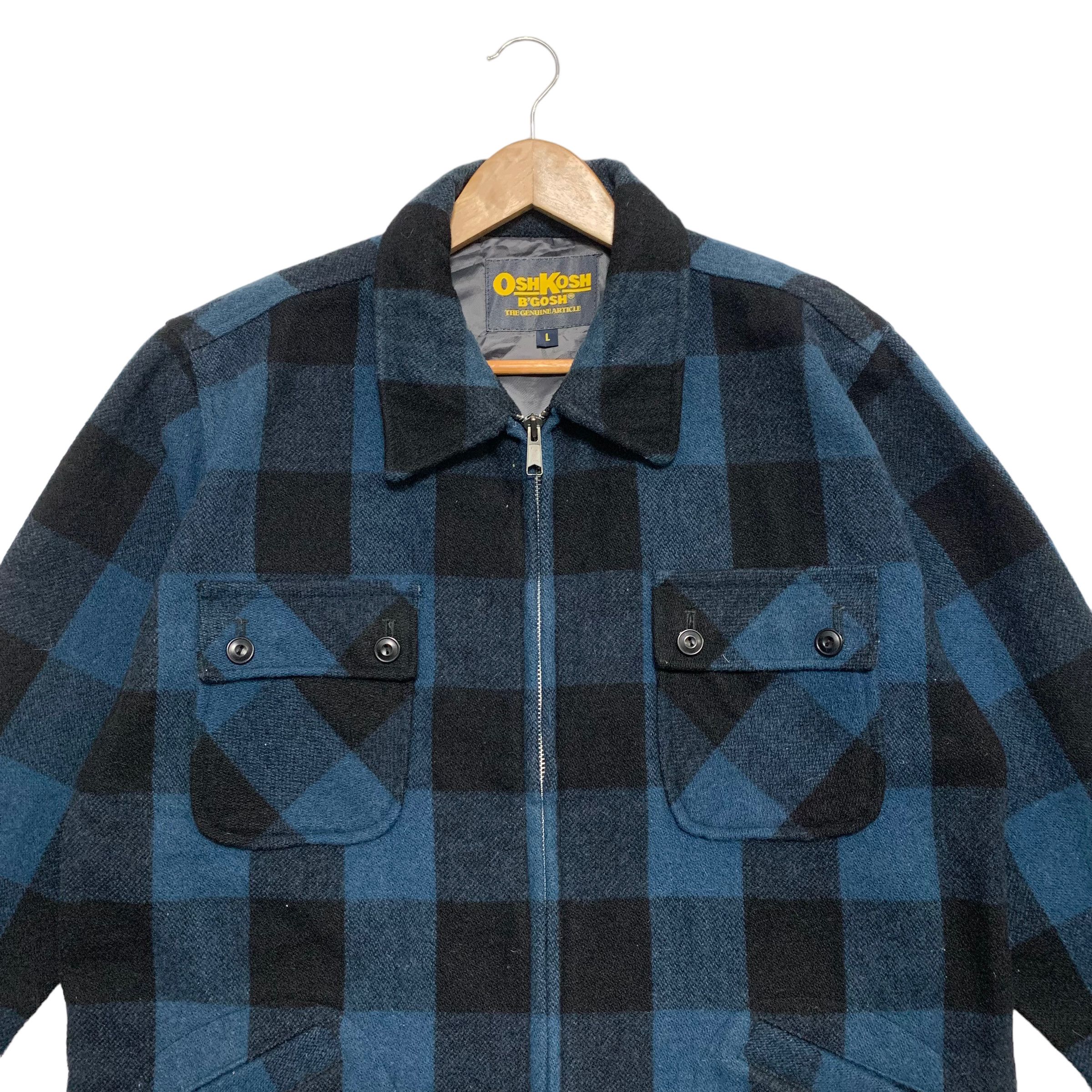Oshkosh Oshkosh B'gosh Wool Tartan Zipper Jacket Size US L / EU 52-54 / 3 - 4 Thumbnail