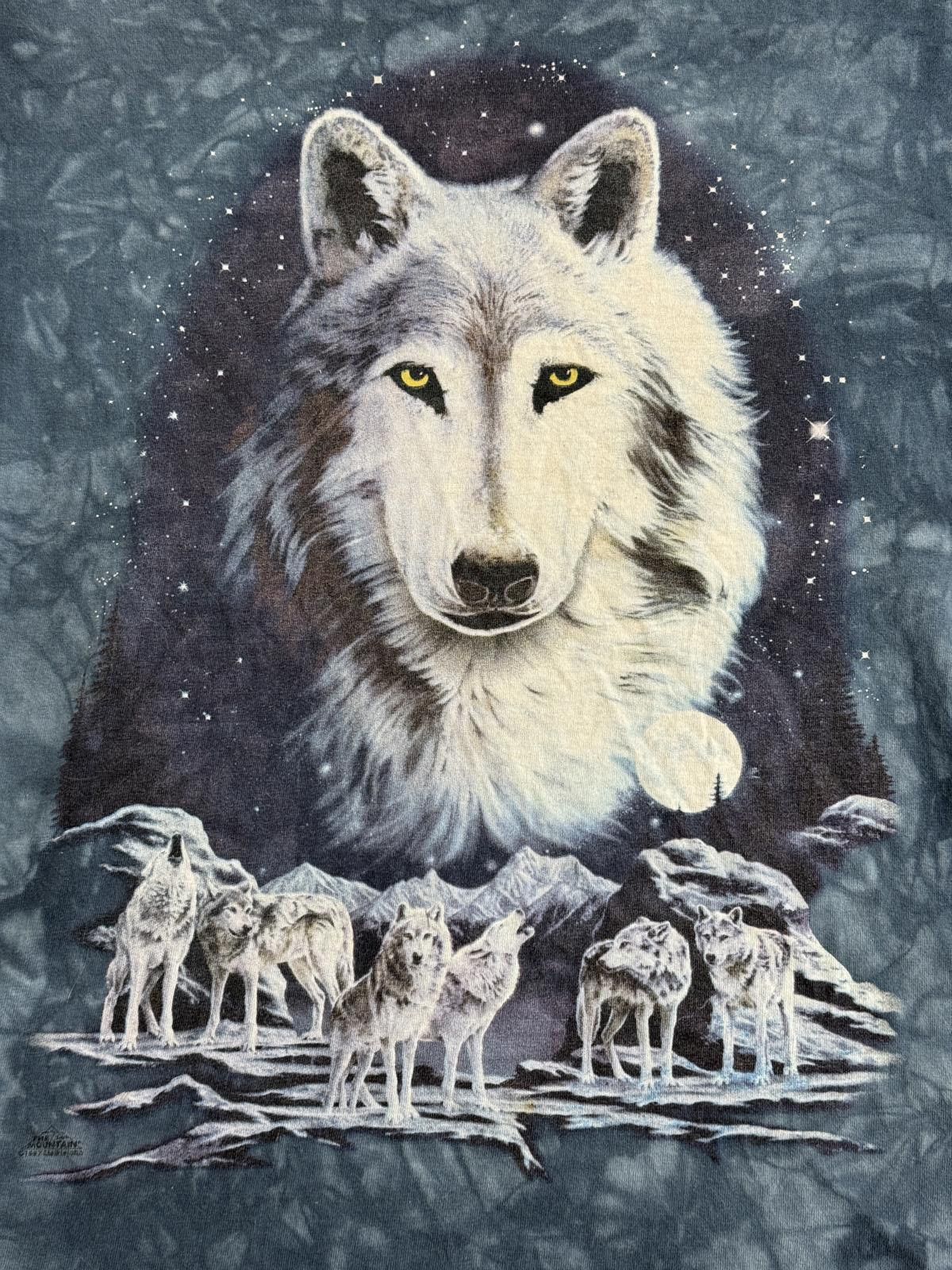 The Mountain Vintage Grey Wolf T-shirt Wolf Pack The Mountain Leather - L Size US L / EU 52-54 / 3 - 3 Thumbnail