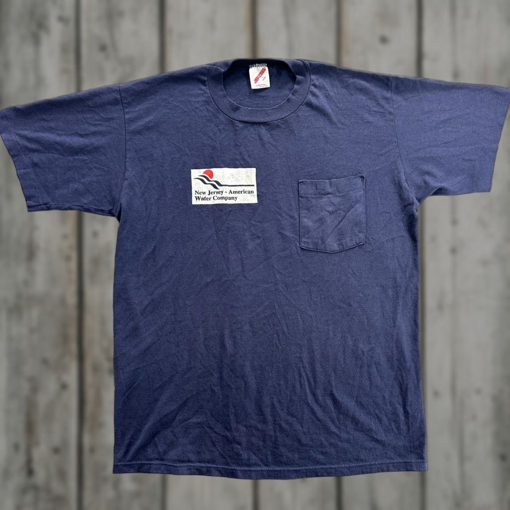 Jerzees VINTAGE New Jersey American Water Company Shirt Mens Large Pocket Jerzees 90s Size US XL / EU 56 / 4 - 1 Thumbnail