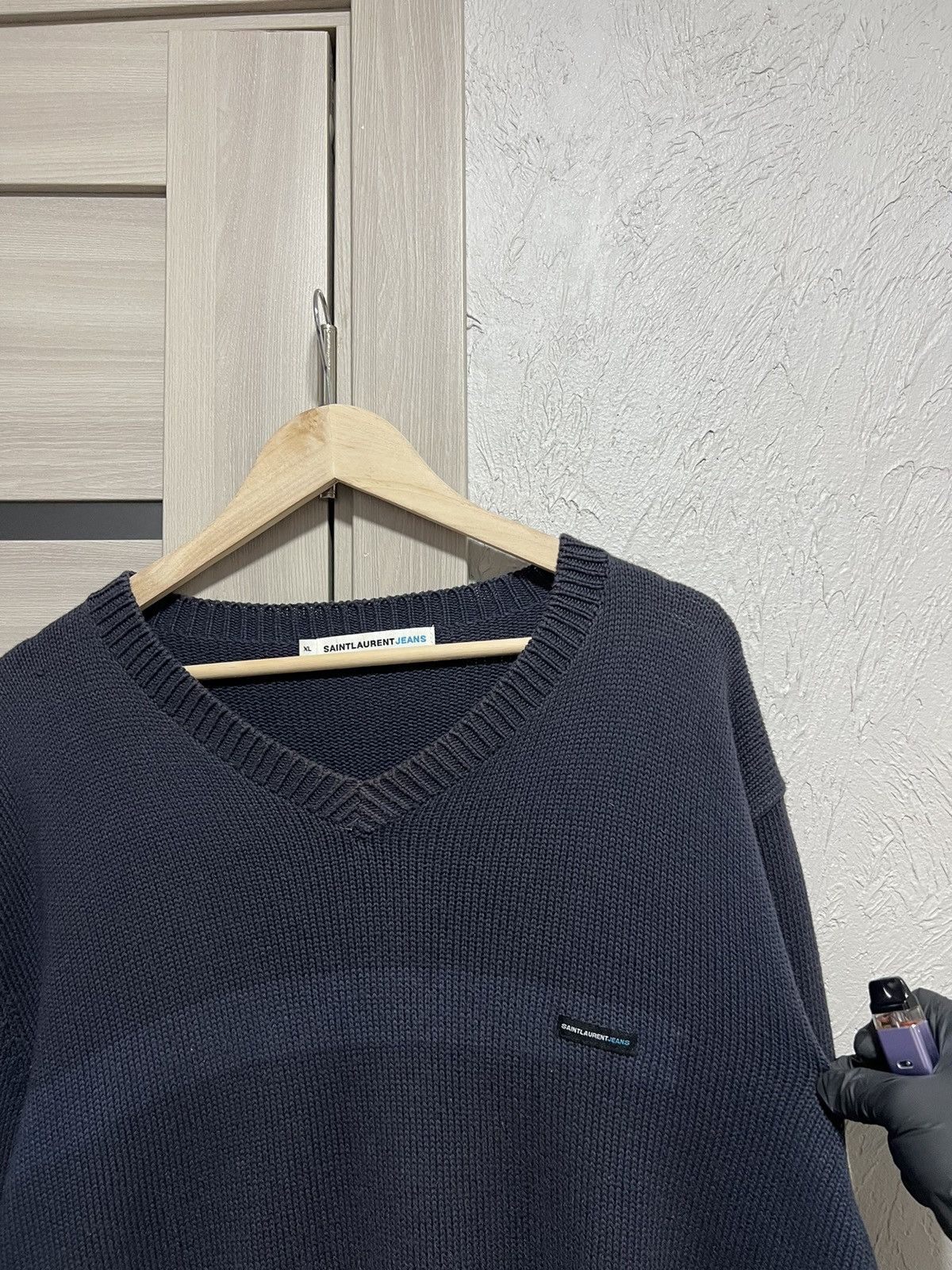 Yves Saint Laurent Saint Laurent Jeans Vintage Faded Sweater Knit Size US XL / EU 56 / 4 - 14 Thumbnail