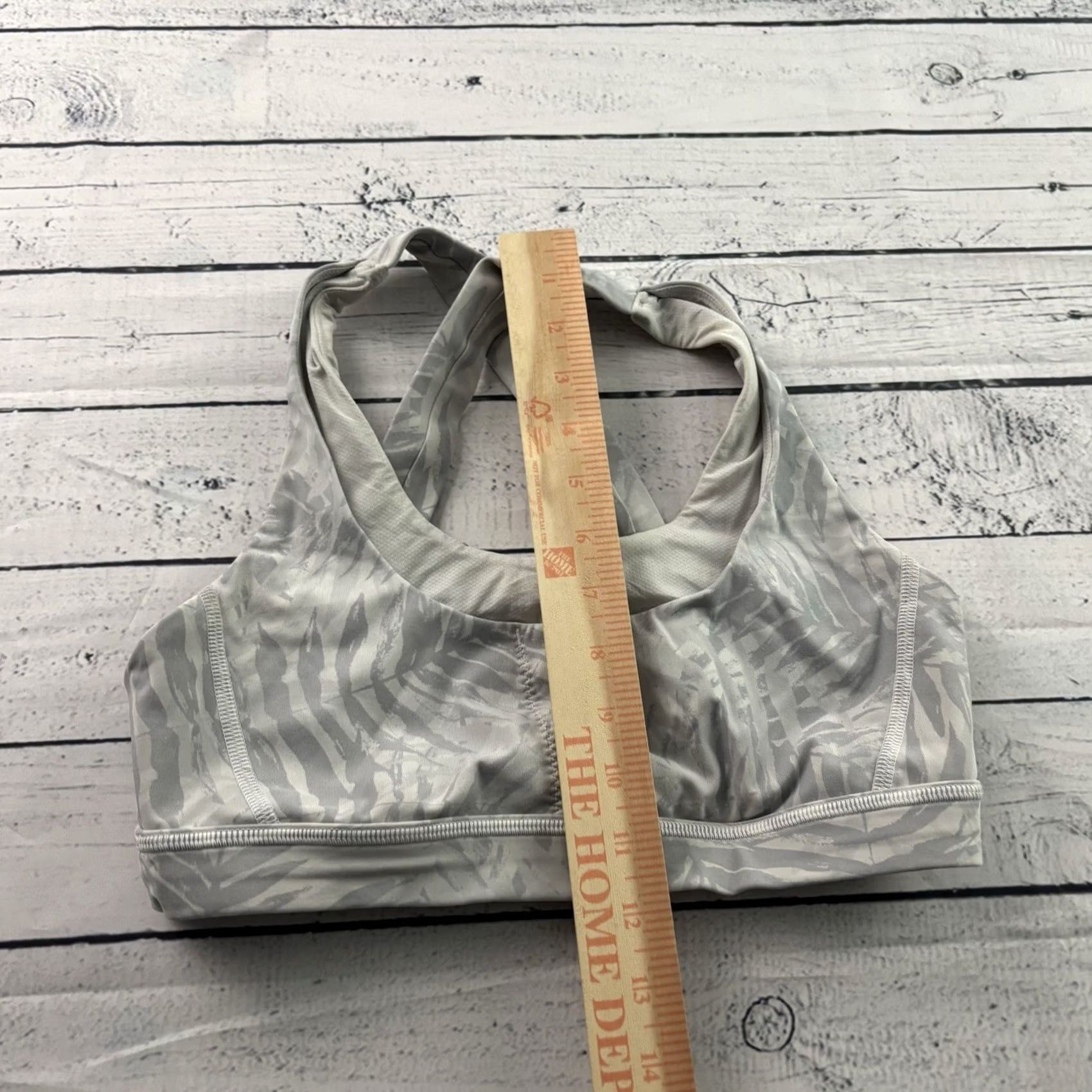 Lululemon Lululemon Crossback Floral Print Sports Bra Women's M Gray Size ONE SIZE - 2 Thumbnail