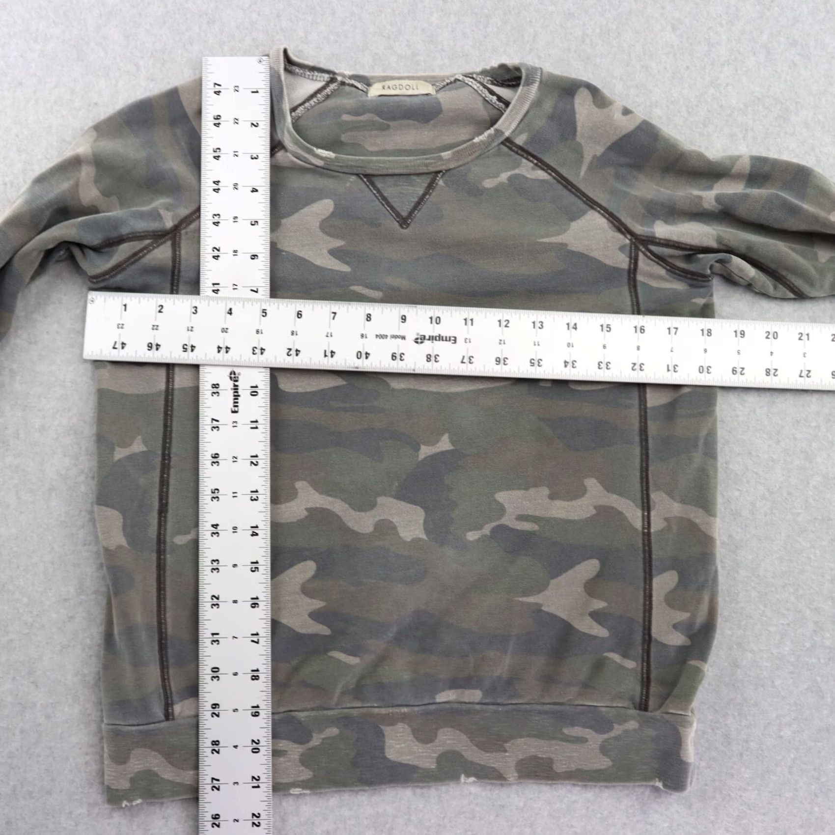 Vintage RAGDOLL XS Green Camo Sweatshirt - Mens Vintage Size XS / US 0-2 / IT 36-38 - 2 Thumbnail