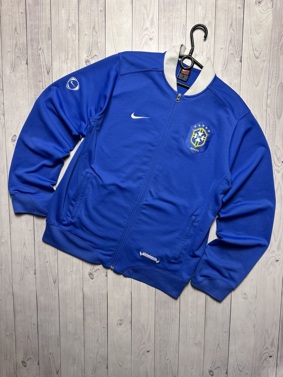 image of Soccer Jersey x Vintage Brasil Brazil Soccer Track Jacket Size XL Logo Blue, Men's