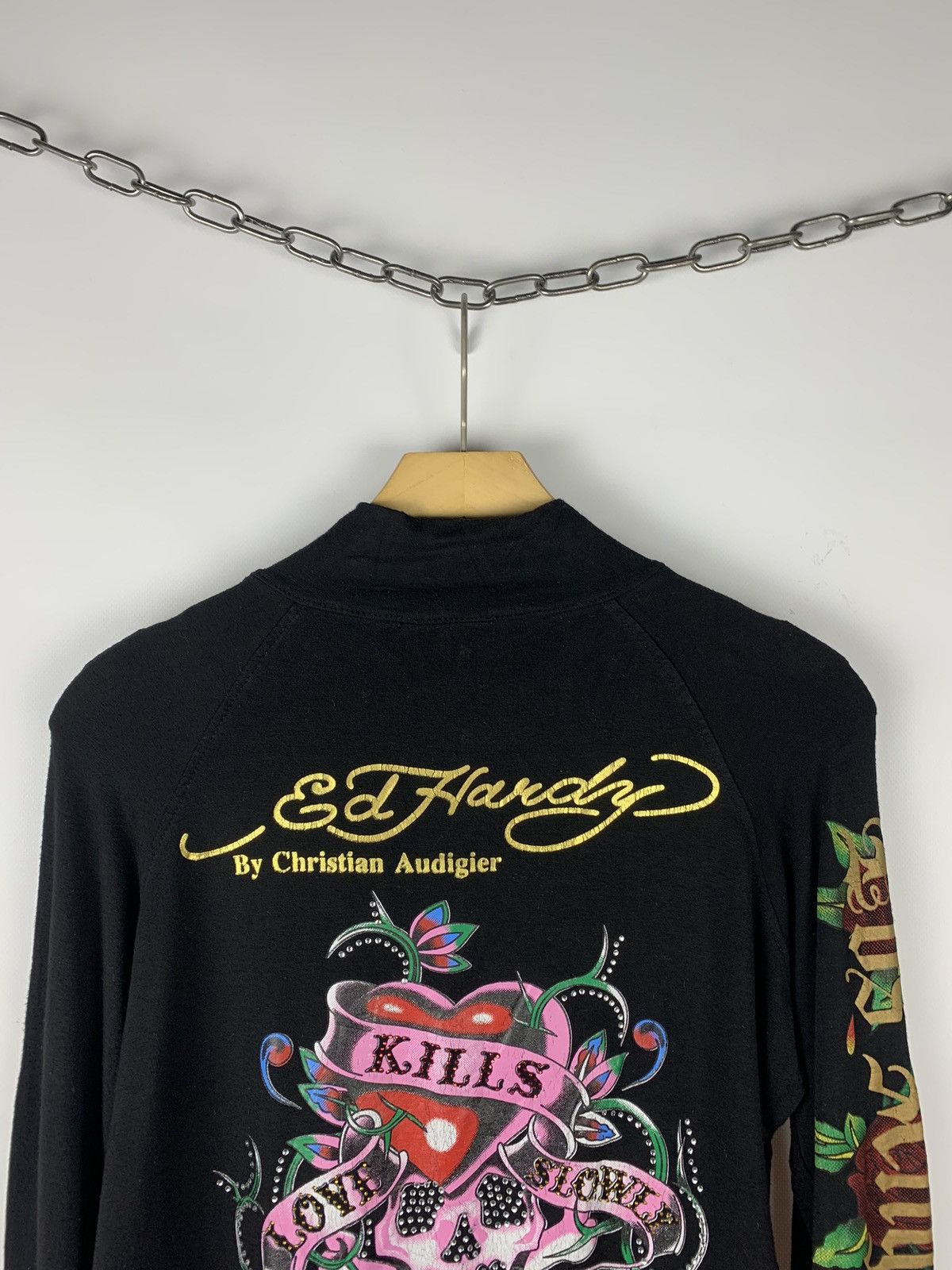 Ed Hardy Vintage Y2K Ed Hardy By Christian Audigier Track Jacket Zip Size S / US 4 / IT 40 - 2 Thumbnail