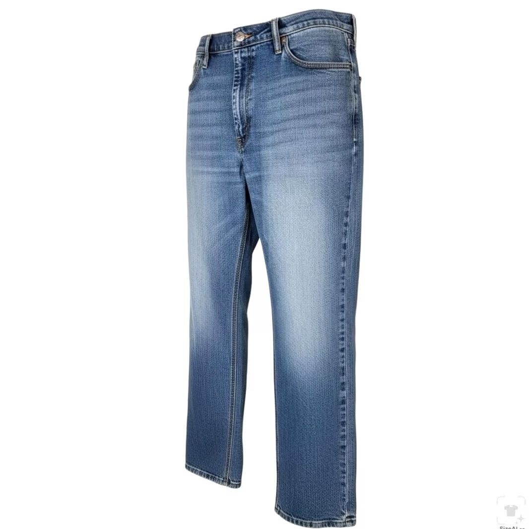 Levi's Levi's Jeans Men 39x32 Blue Light Wash Straight Regular Stretch Zip Fly 5-Pocket Denim USA 500 Series Mens Size US 39 - 2 Thumbnail
