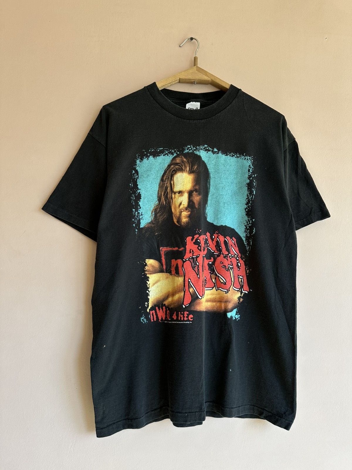 Vintage × WCW/nWo × WWE Vintage 90’s Kevin Nash NWO 4 Life WCW Wrestling T-Shirt XL Size US XL / EU 56 / 4 - 2 Thumbnail