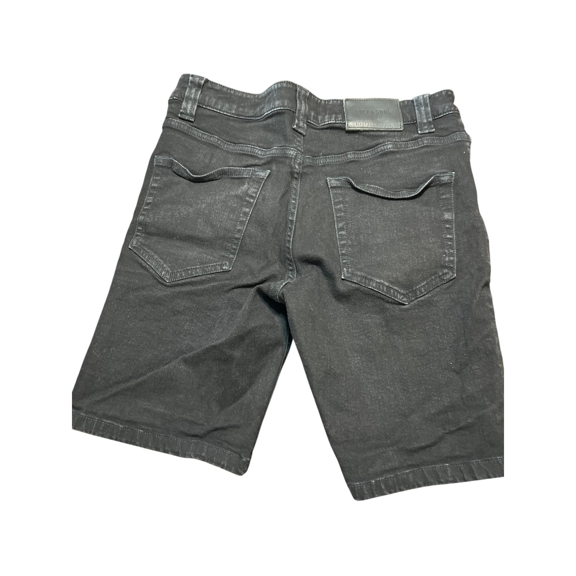 ONLY & SONS Only & Sons Mens Black Denim Slim Fit Jean Shorts Bermuda Bu Size US 28 / EU 44 - 3 Thumbnail