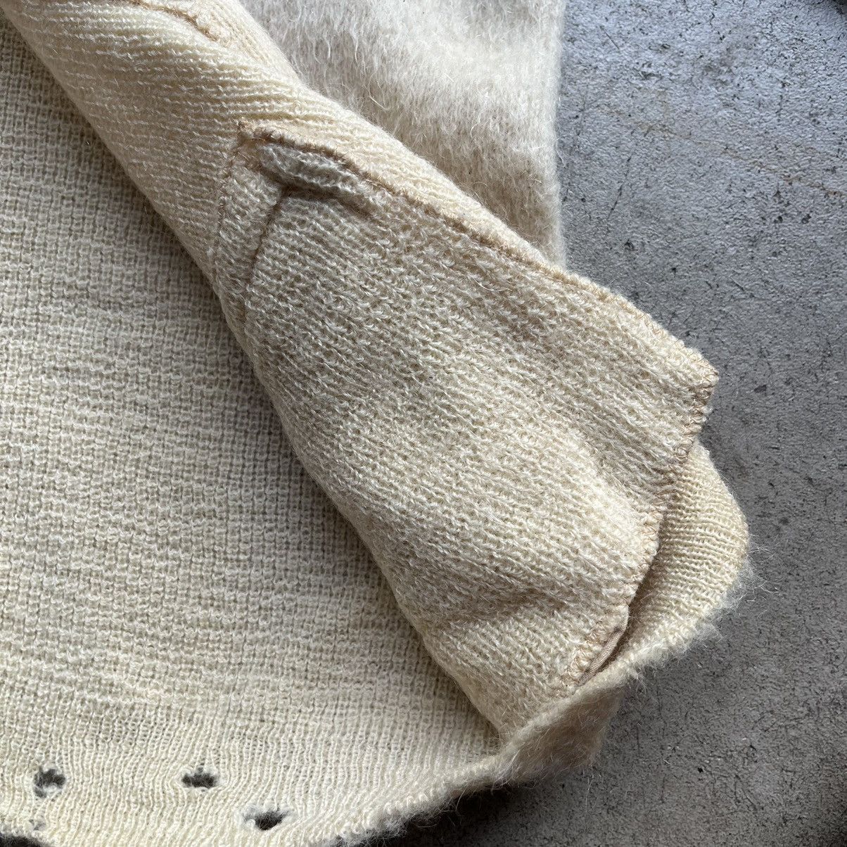 Crazy 60s Mohair Cardigan Distressed Campus Wool Kurt Cobain