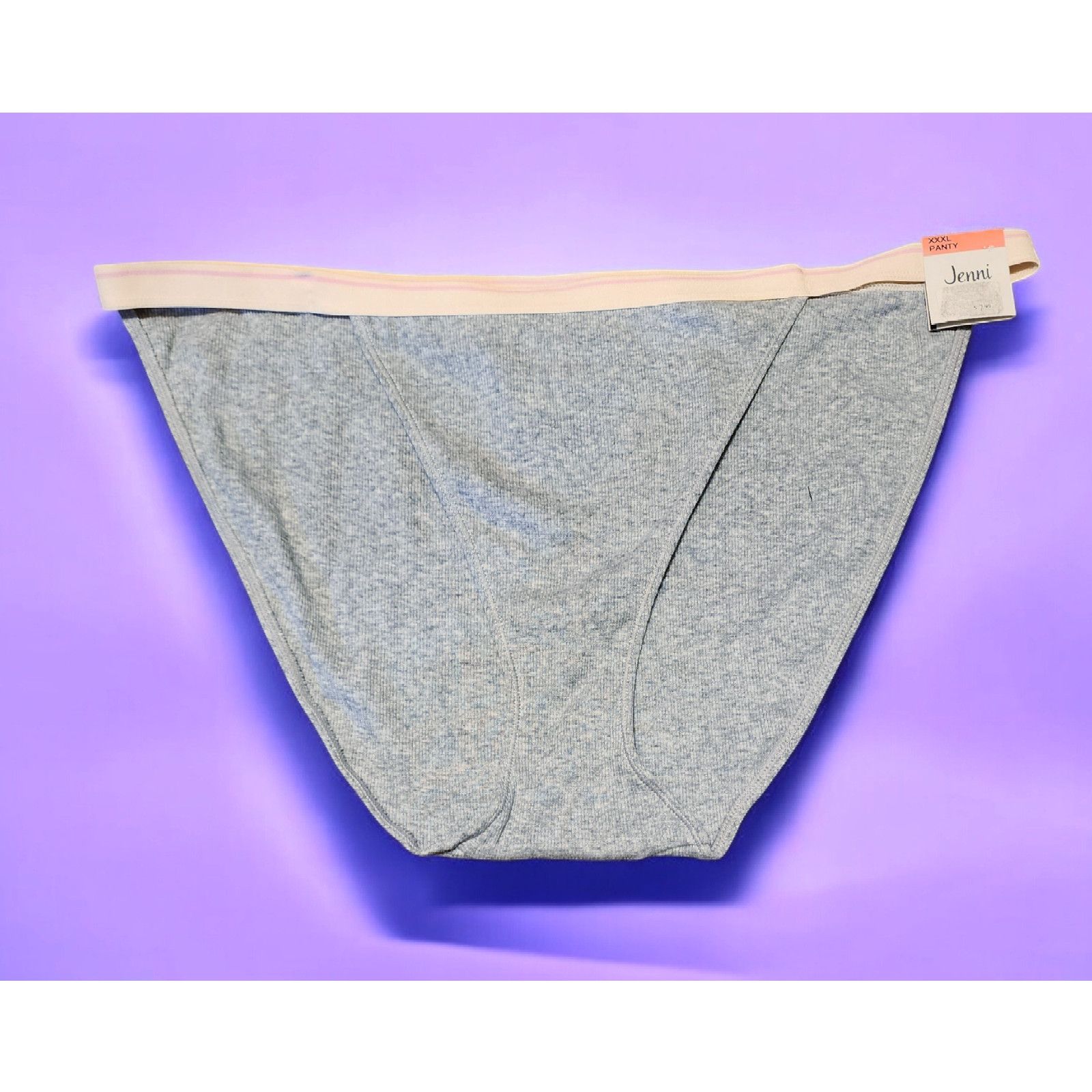 Other Jenni Womens Lingerie Hipster Panty Gray ribbed cotton XXXL Size ONE SIZE - 1 Thumbnail