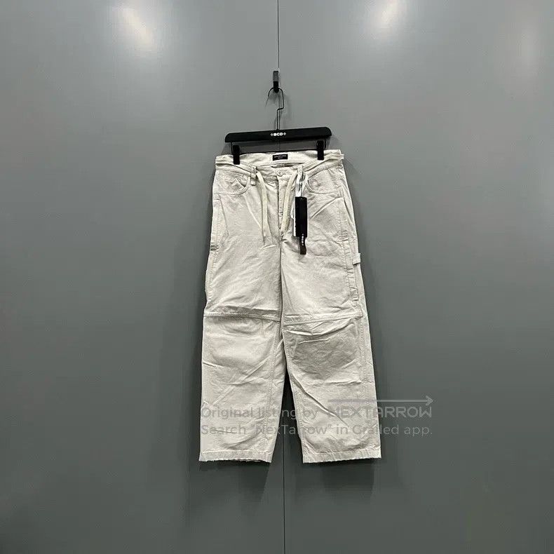 Balenciaga size XS Beige Drawstring Work Wide Leg Pants