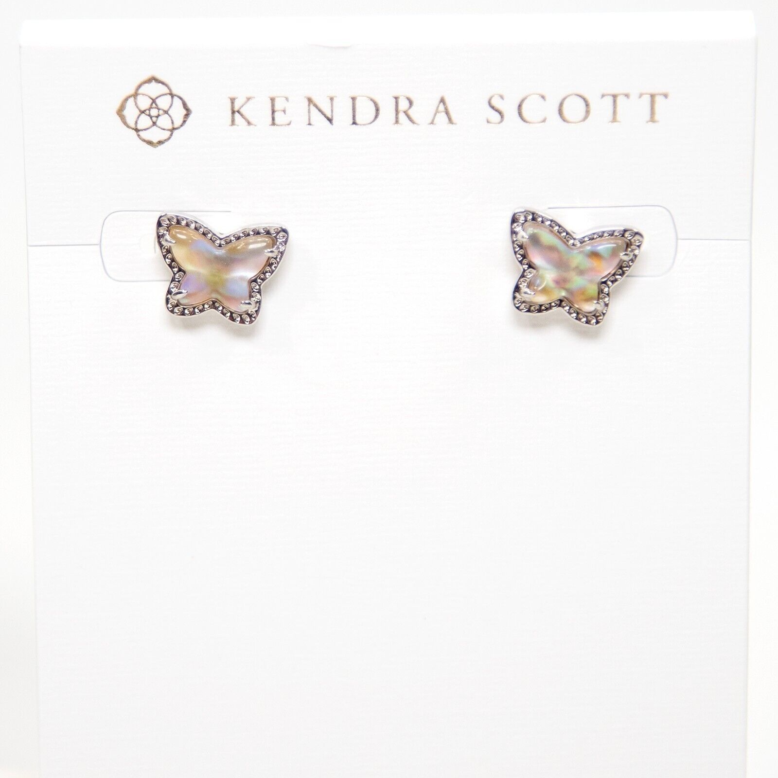 Kendra Scott Kendra Scott Lillia Butterfly Abalone Rhodium Stud Earrings Size ONE SIZE - 1 Thumbnail