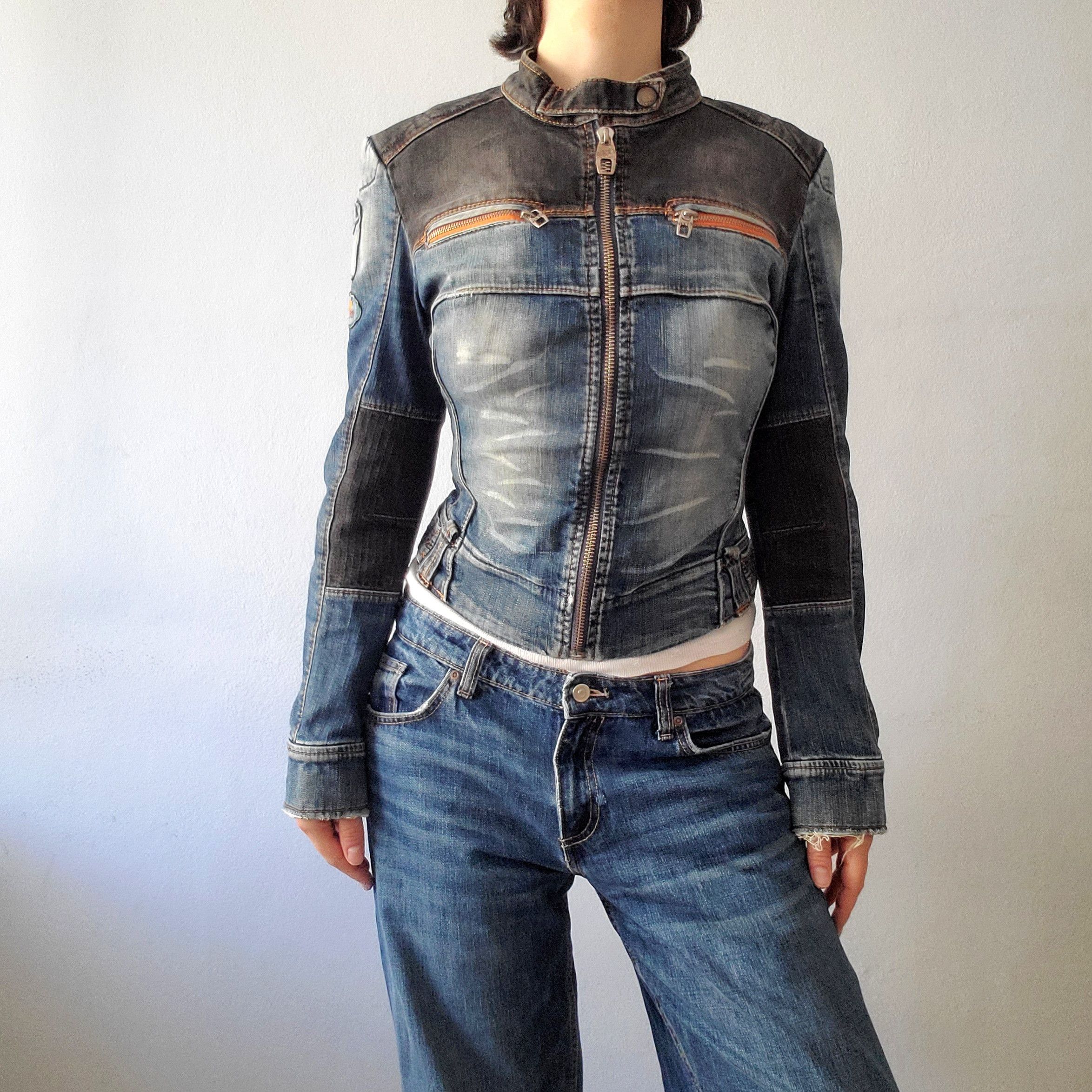 Miss Sixty Miss Sixty rare vintage y2k moto racer biker denim jacket Size M / US 6-8 / IT 42-44 - 11 Thumbnail