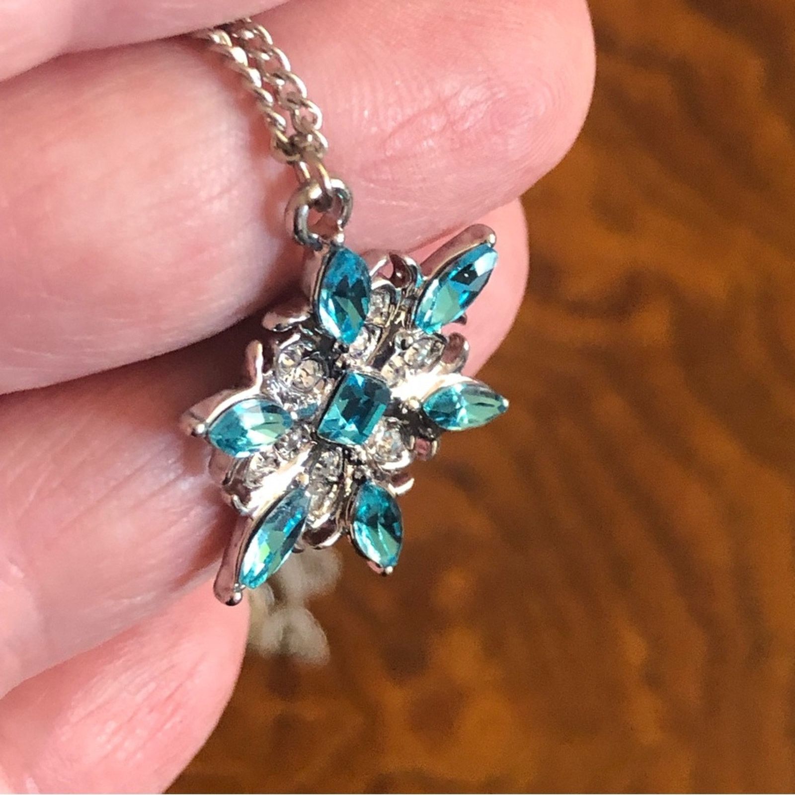 Handmade Hand crafted marquis snowflake on chain necklace Size ONE SIZE - 3 Thumbnail
