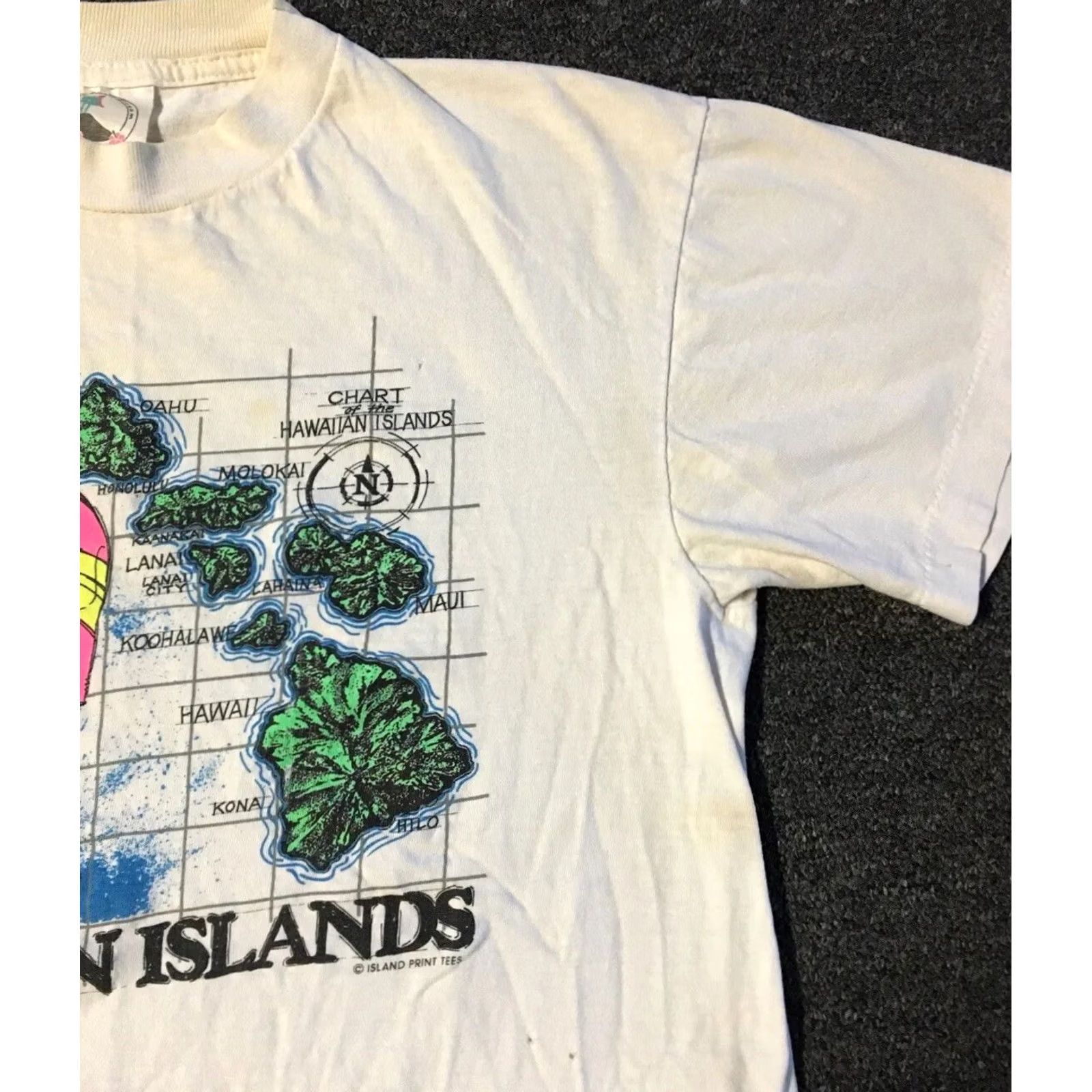 Vintage VINTAGE Hawaii Islands Faded Distress Shirt S White 80s 90s Surf Beach Grunge Art Ocean Ocean Pacific Band: Single Stitch Mens Tee Size US S / EU 44-46 / 1 - 6 Thumbnail