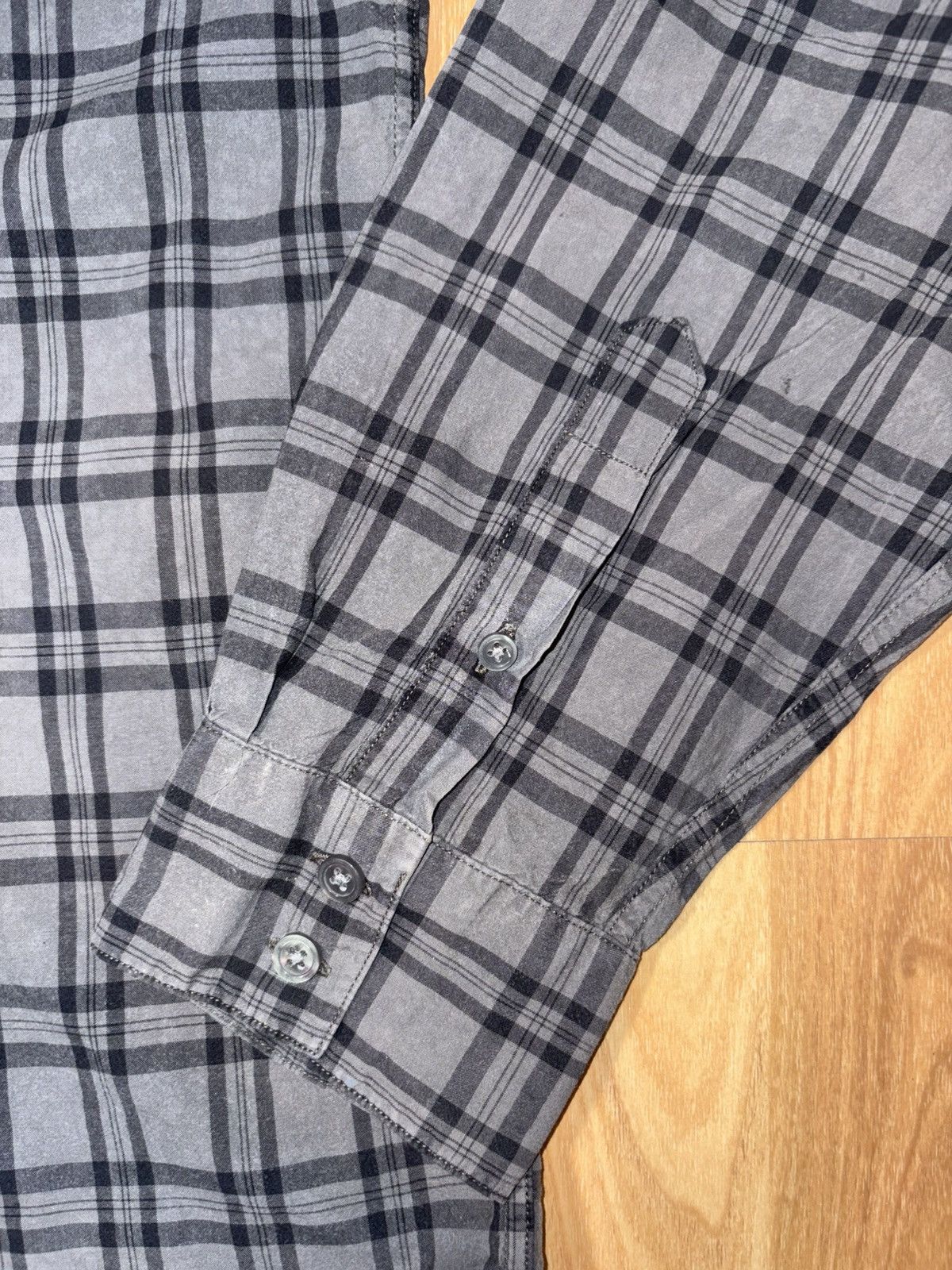 John Varvatos John Varvatos U.S.A. Grey Plaid Paint Splatter Shirt XXL Size US XXL / EU 58 / 5 - 4 Thumbnail