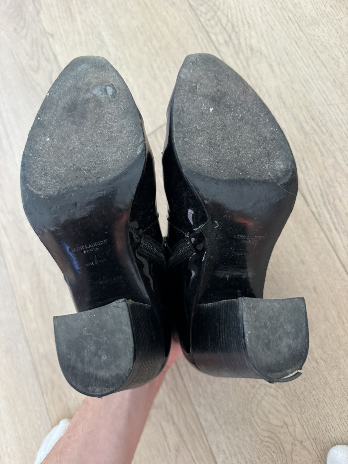 Saint Laurent Paris FW15 French 85 Patent boots Size US 7 / EU 40 - 7 Thumbnail