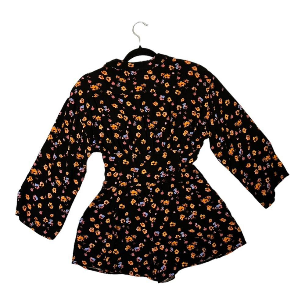 Free People Free People l L’amour Floral Printed Black Combo Romper 2 Size 26" / US 2 / IT 38 - 3 Thumbnail