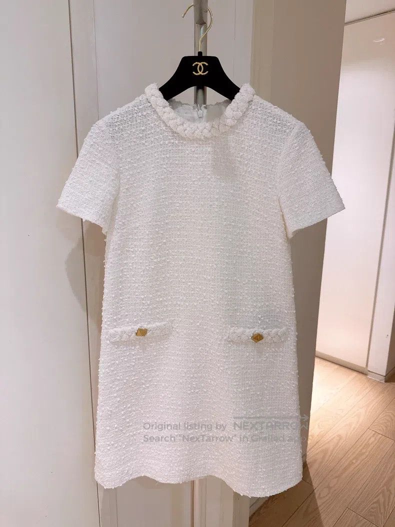 Valentino Valentino White tweed dress Size S / US 4 / IT 40 - 1 Thumbnail