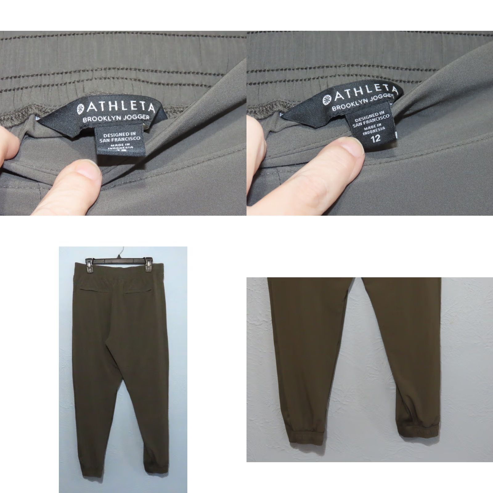 Athleta Athleta Brooklyn Jogger Pants Womens 12 Green Polyester Spandex Pull On Tapered Leg Jogger Athletic Activewear Size 34" / US 12 / IT 48 - 8 Thumbnail