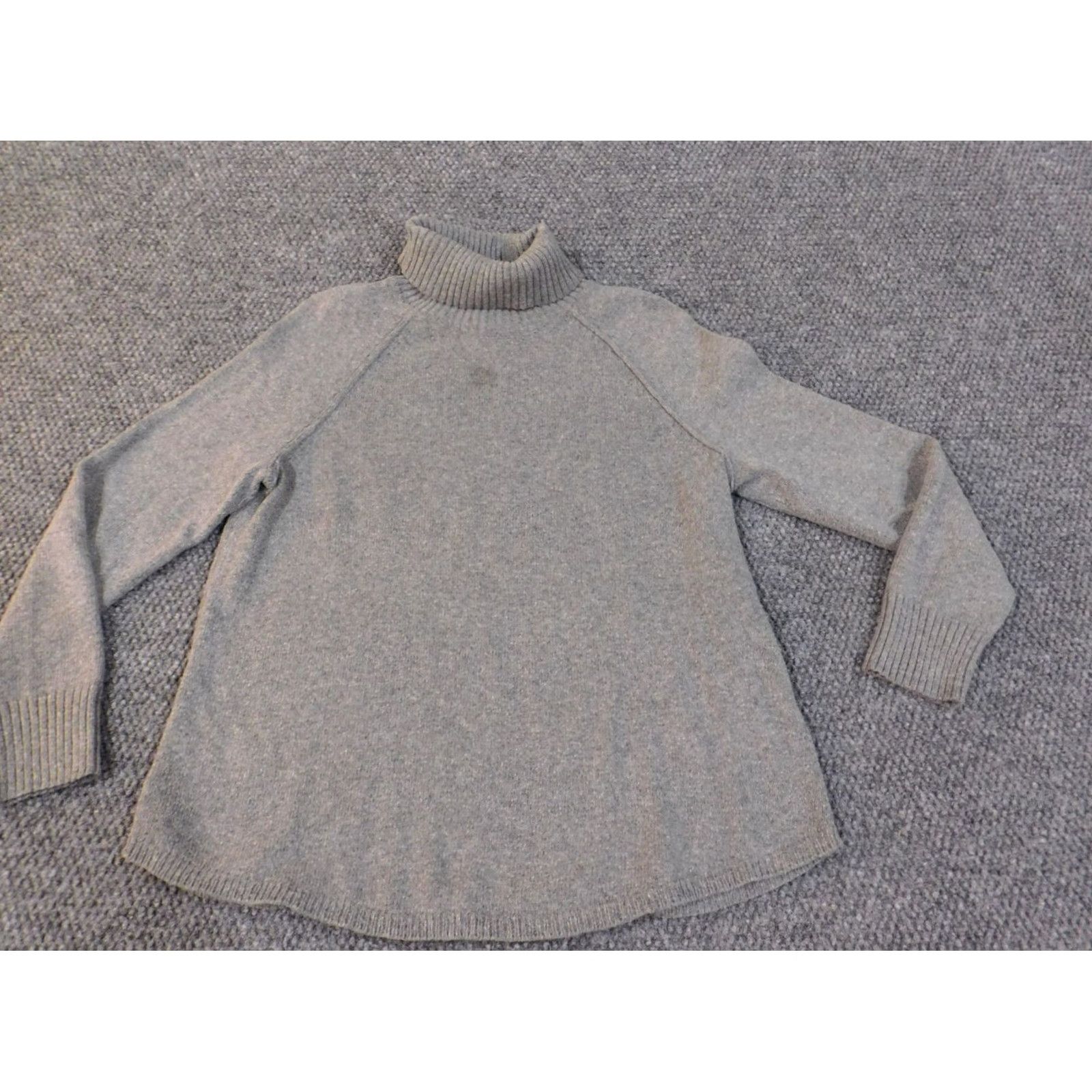 J. Jill J. Jill Sweater Pullover Raglan Sleeve Turtleneck Knit Cotton Wool Gray M Women Size M / US 6-8 / IT 42-44 - 2 Thumbnail