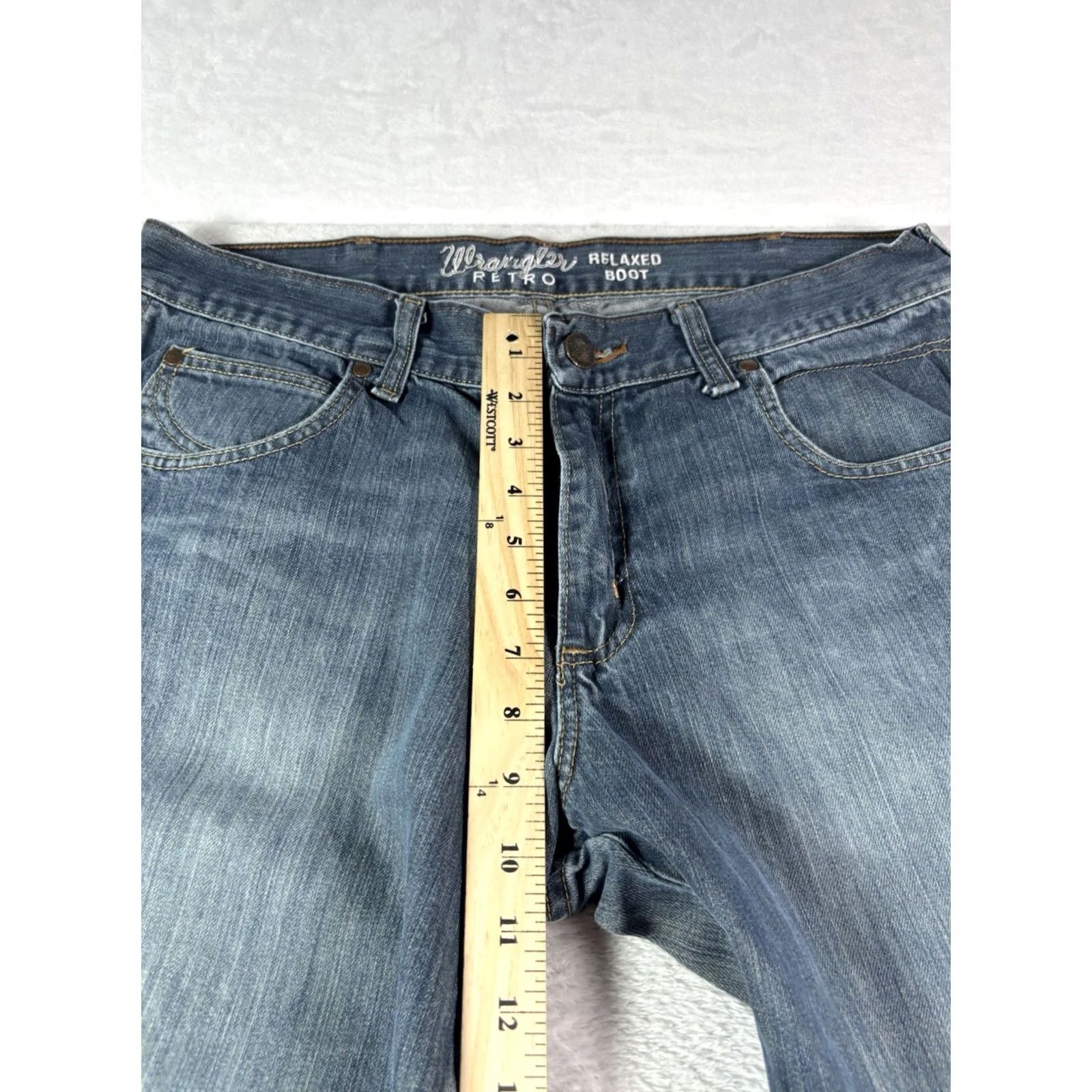 Wrangler Wrangler WRT20WB Jeans Men's 34x34 Blue Retro Western Cowboy Straight Slim Denim Size US 34 / EU 50 - 3 Thumbnail