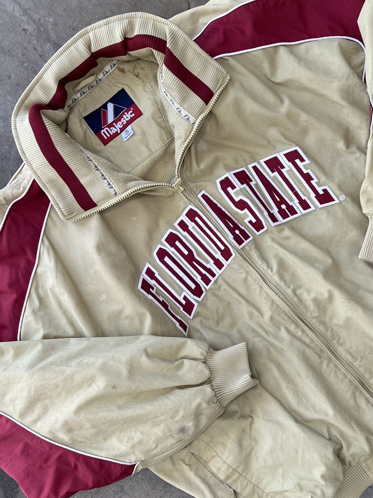 NCAA × Vintage Vintage 90s Majestic Florida State Jacket XL Size US XL / EU 56 / 4 - 1 Thumbnail