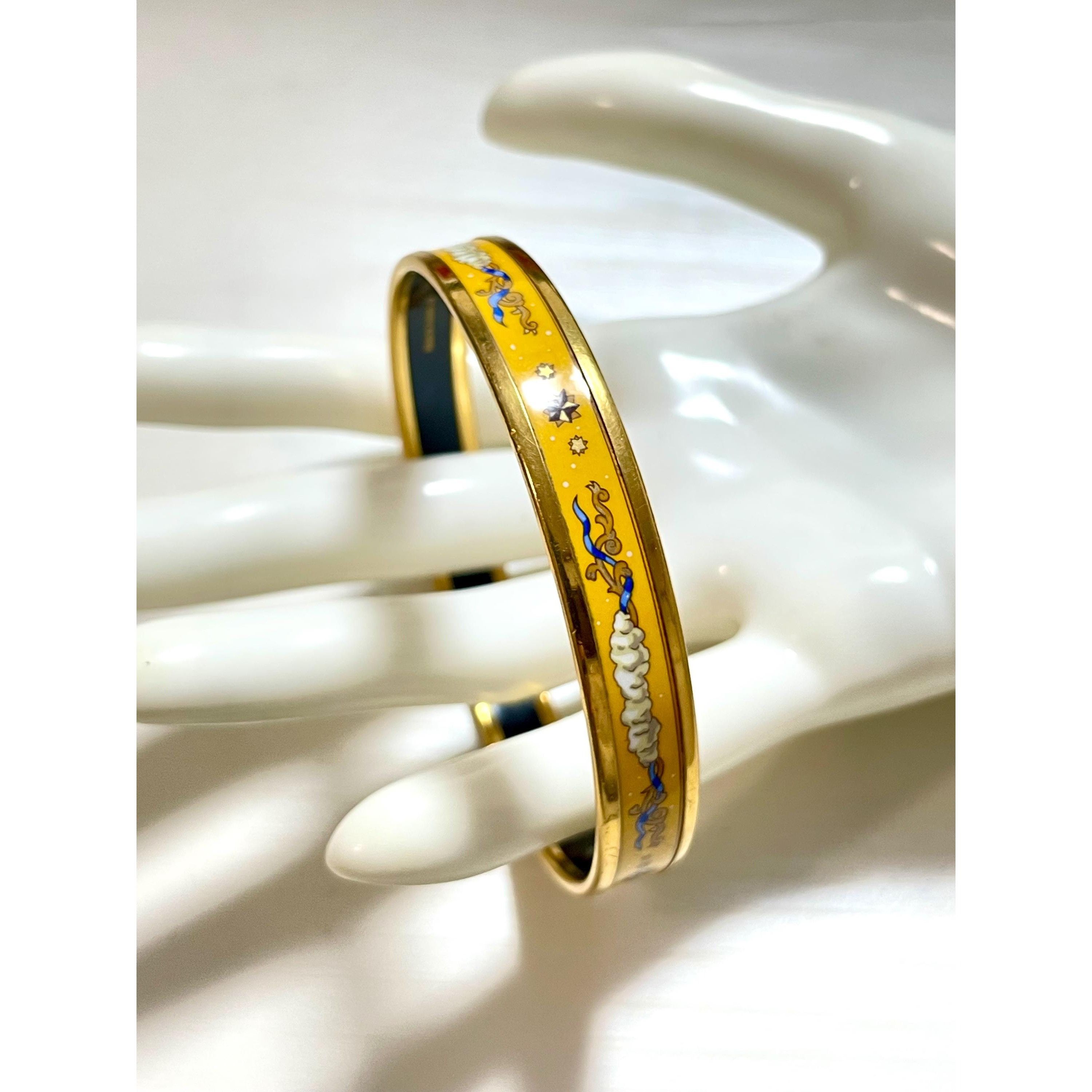 Hermes Vintage Hermes yellow cloisonne enamel bangle with star Size ONE SIZE - 2 Thumbnail