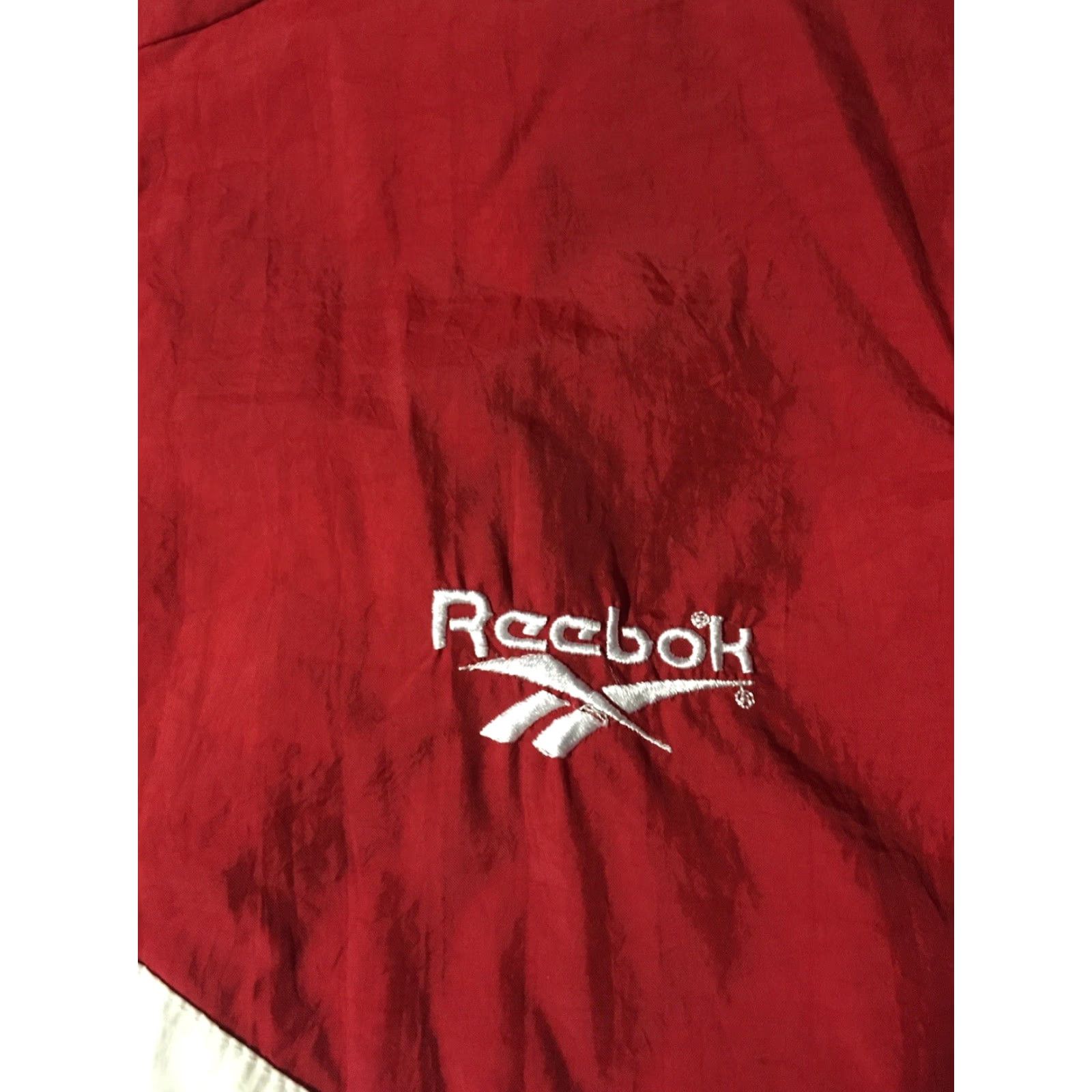 Reebok VINTAGE Reebok Jacket XL Red Striped Logo 90s 80s USA Hip Hop Basketball Track & Field Windbreaker Mens Size US XL / EU 56 / 4 - 2 Thumbnail