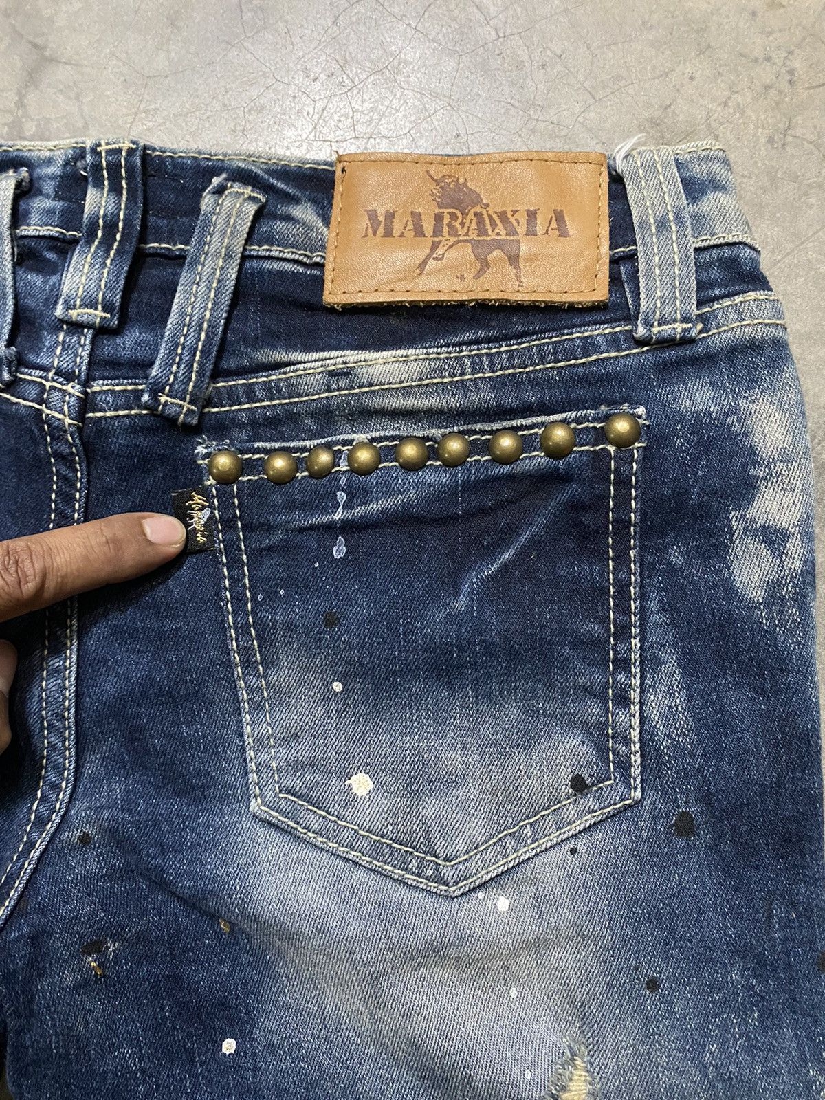 Hysteric Glamour × Japanese Brand Flare Jeans Maraxia Japan Asid Wash Denim p77 Size 29" - 7 Thumbnail