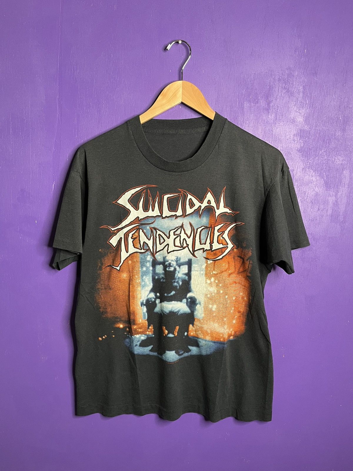 image of Band Tees x Tour Tee Vintage 1990 Suicidal Tendencies Can’T Bring Me Down T-Shirt in Black (Size Me