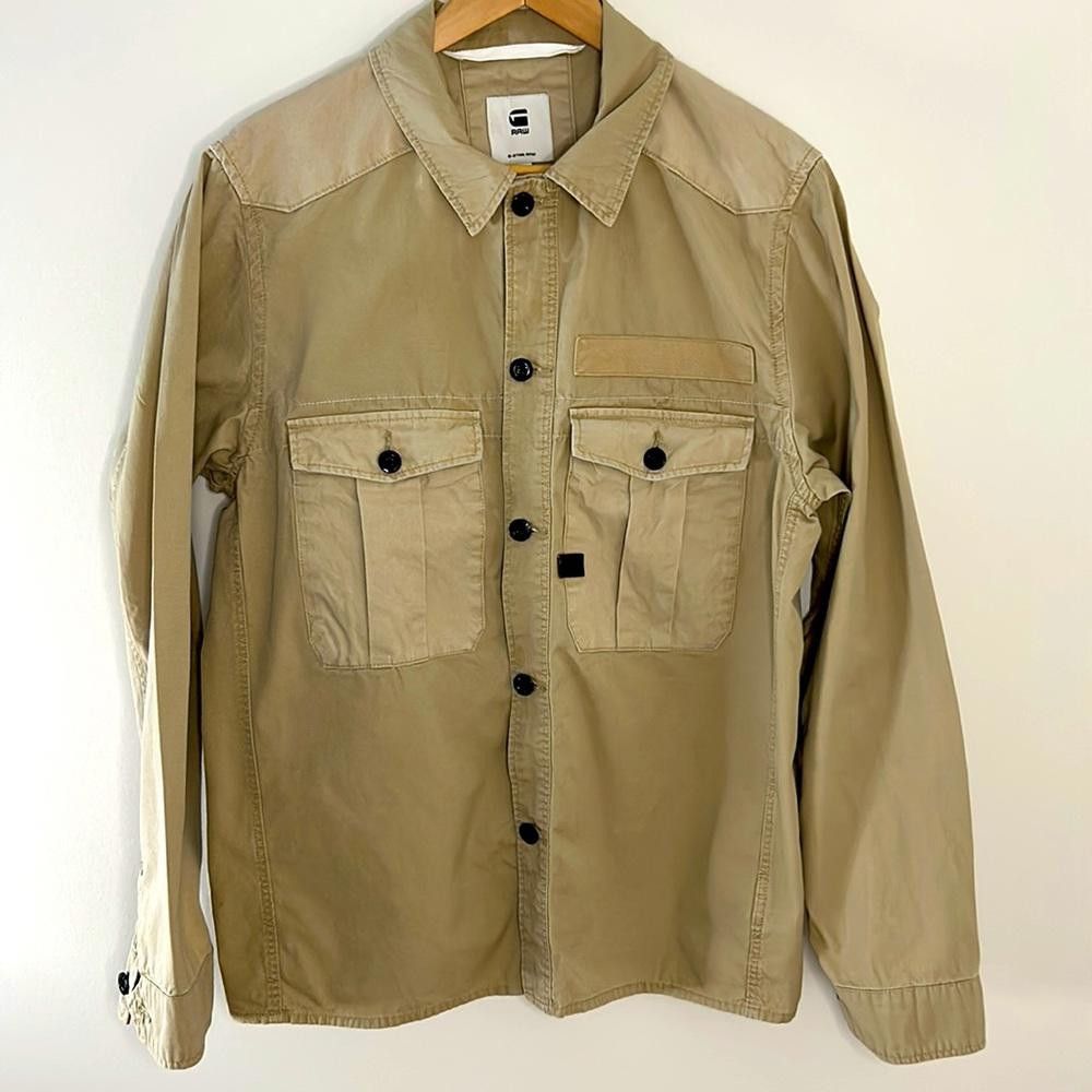 Designer G-Star RAW - Field Jkt Shirt - Lg - Khaki Ripstop - 100% Ctn Size US L / EU 52-54 / 3 - 2 Thumbnail