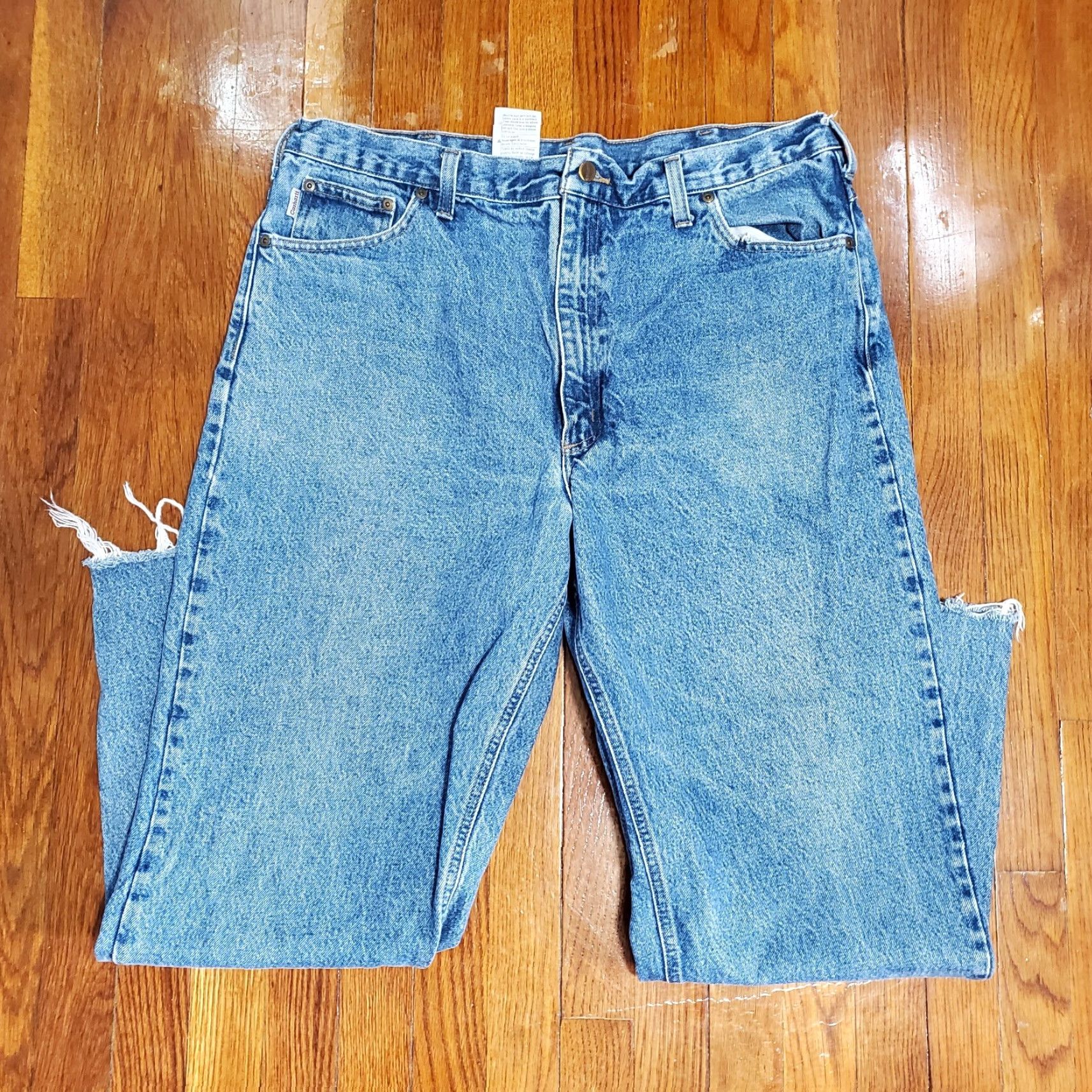 Carhartt Carhartt Relaxed Fit Straight Leg Denim Jeans Men's 40x30 Blue 5-Pocket Logo Zipper Button Vintage No N/A Size US 40 / EU 56 - 4 Thumbnail