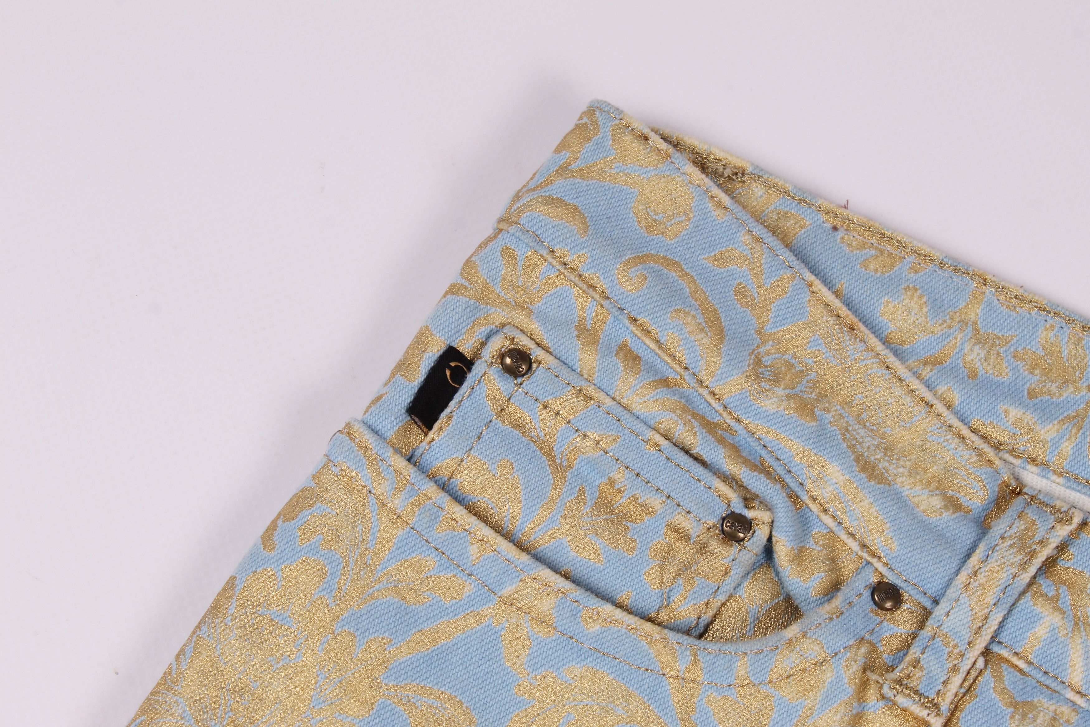 Just Cavalli Vintage Just Cavalli Floral Baroque Bootcut Denim Jeans Size 28" / US 6 / IT 42 - 4 Thumbnail