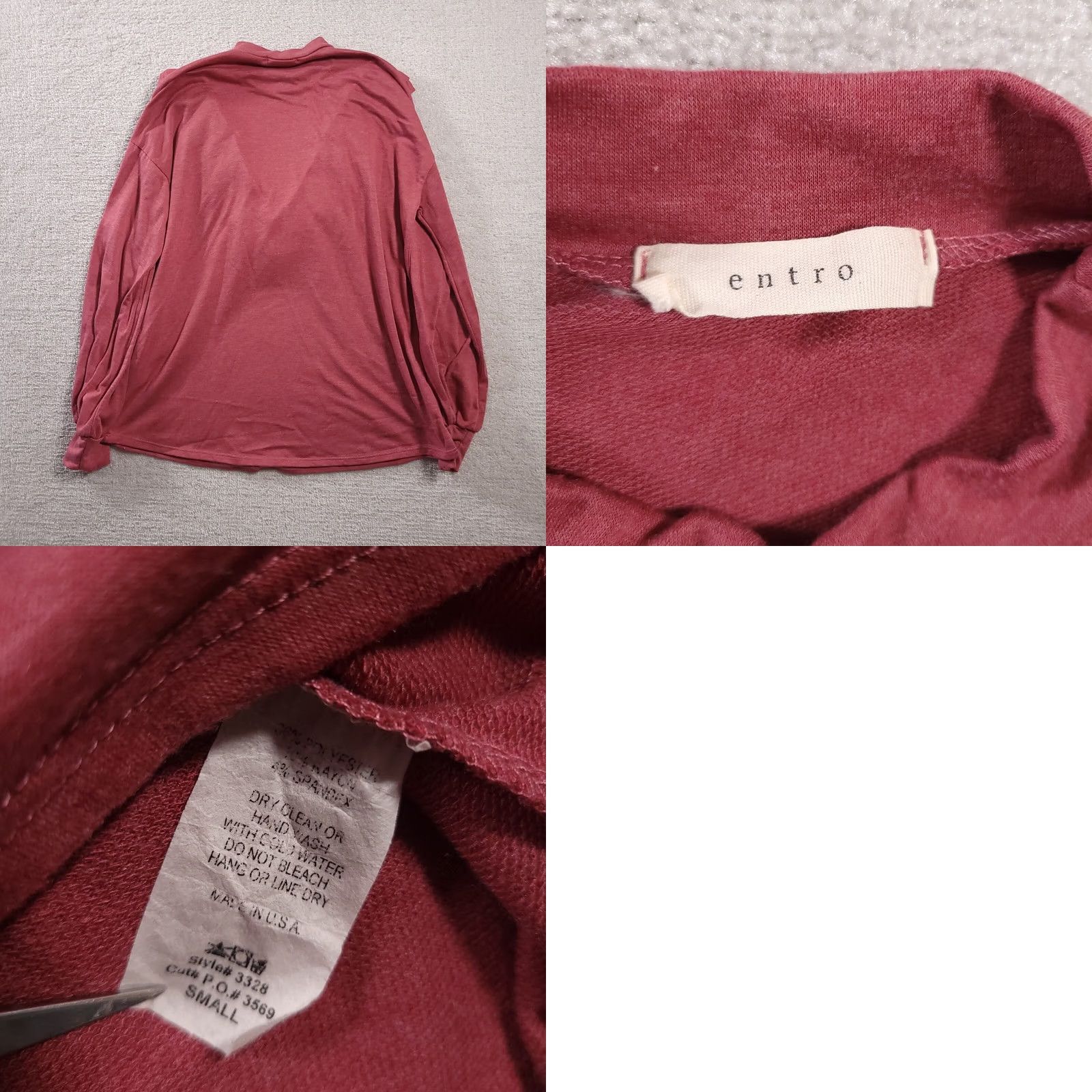 Pinko VINTAGE Entro Shirt Womens Small Pink Long Sleeve Stretch Mock Neck Pullover USA Made Bohemian Size S / US 4 / IT 40 - 8 Thumbnail